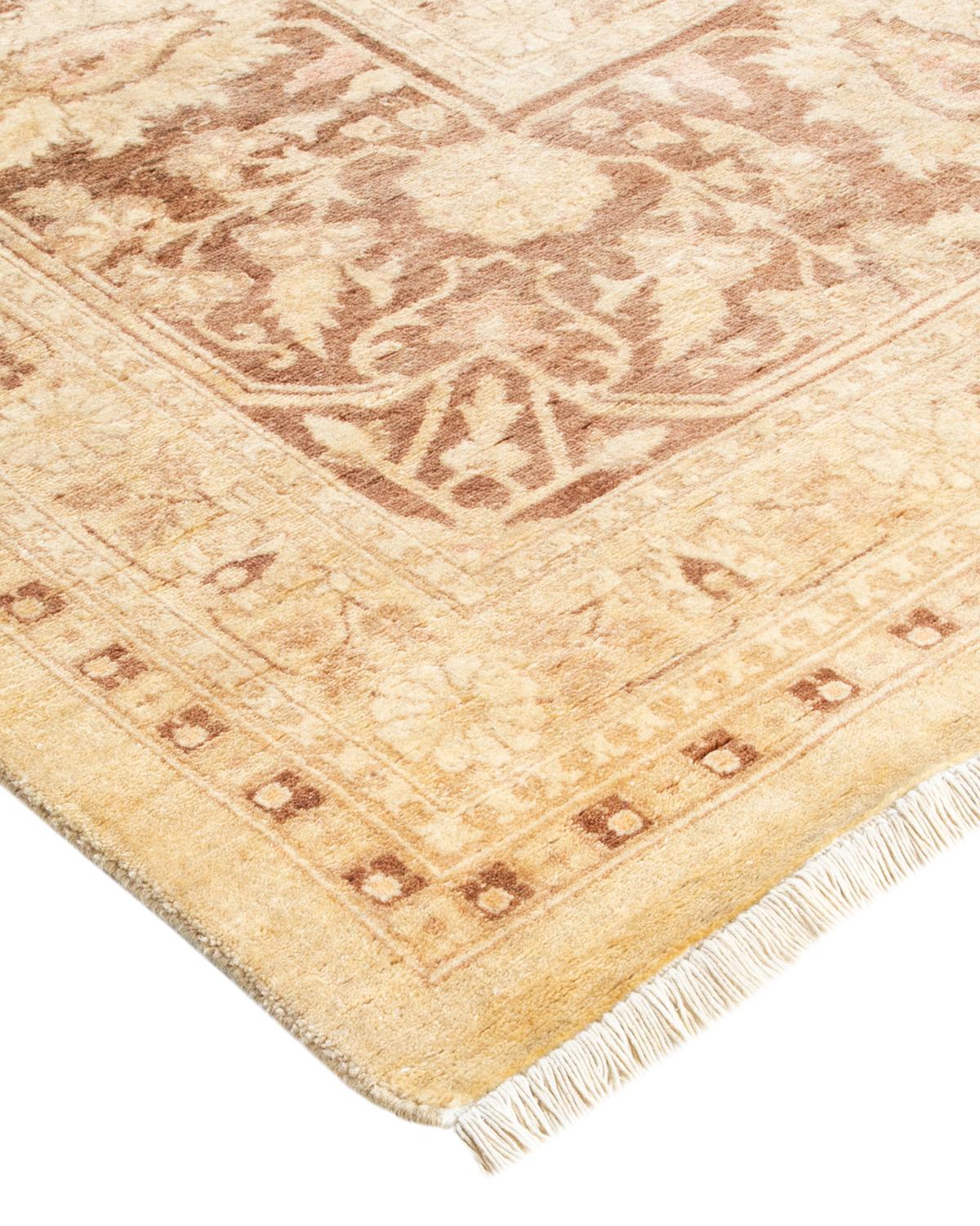 Laine Tapis traditionnel ivoire Mogul unique en son genre fabriqué à la main en vente