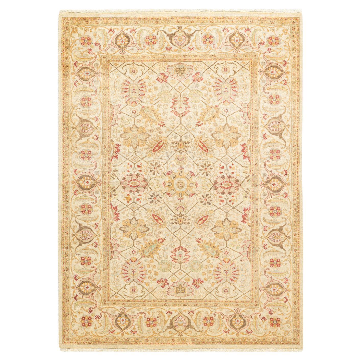 One-of-a-kind Hand Made Traditional Mogul Ivory Area Rug For Sale at ...