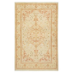 Alfombra tradicional única Hand Made Mogul marfil