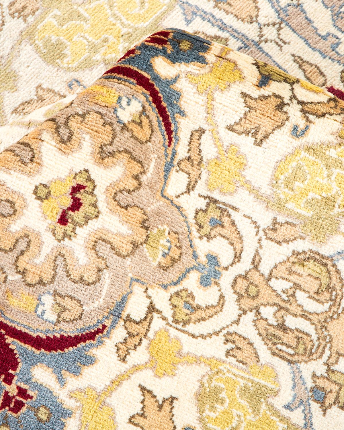 Other One-of-a-kind Hand Made Traditional Mogul Ivory Area Rug For Sale
