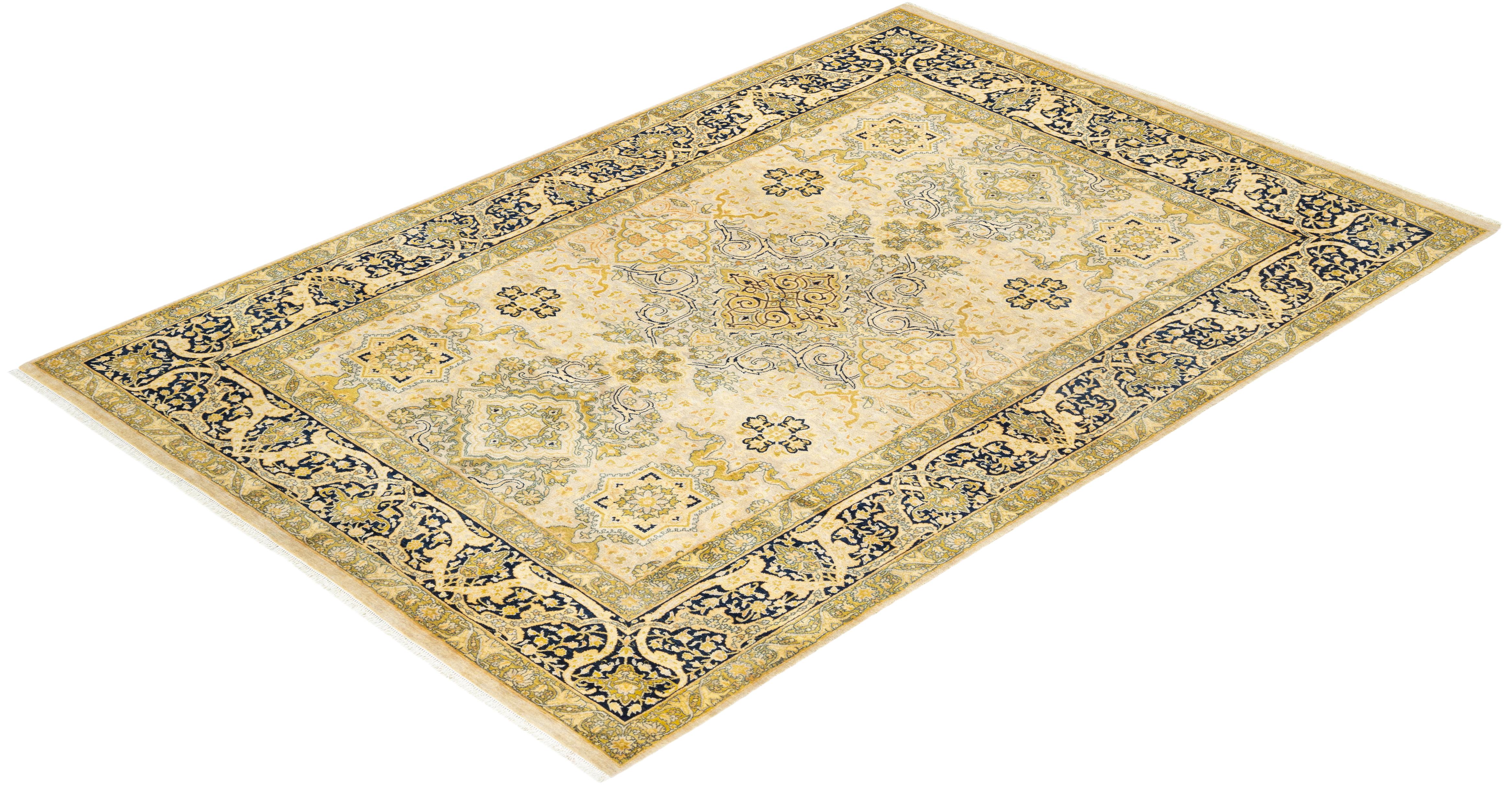Avec leurs palettes discrètes et leurs motifs allover, les tapis de la collection Mogul apporteront une sophistication intemporelle à n'importe quelle pièce. Influencés par un éventail de motifs turcs, indiens et persans, les artisans qui tissent à