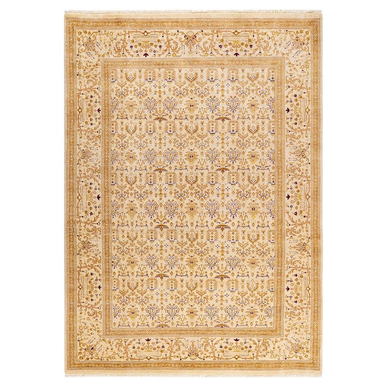 Ivory Rug Handmade One-of-a-kind Hand Made Traditional Mogul Ivory Area Rug For Sale at ...