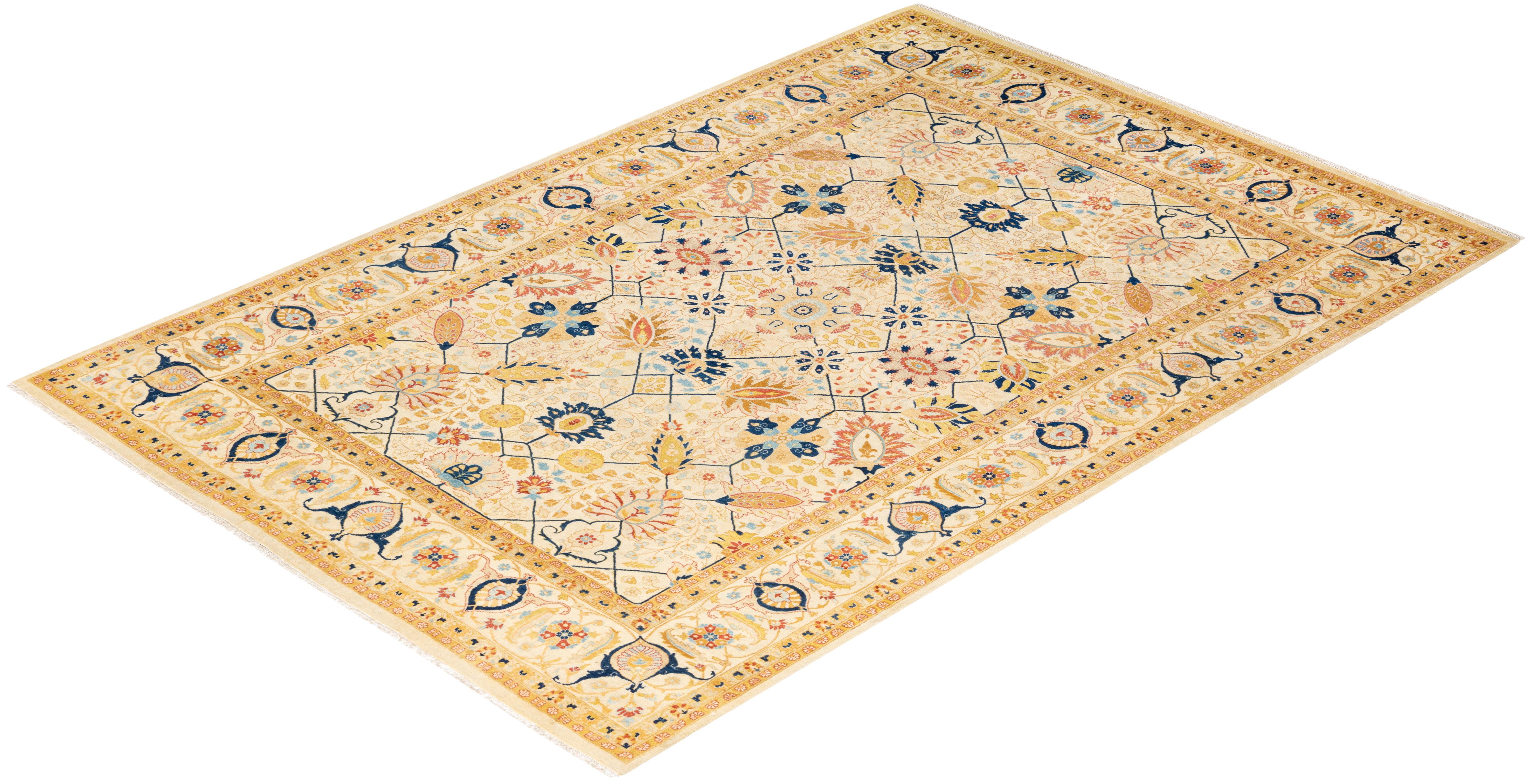 With understated palettes and allover designs, the rugs in the Mogul Collection will bring timeless sophistication to any room. Influenced by a spectrum of Turkish, Indian, and Persian designs, the artisans who handweave these wool rugs imbue