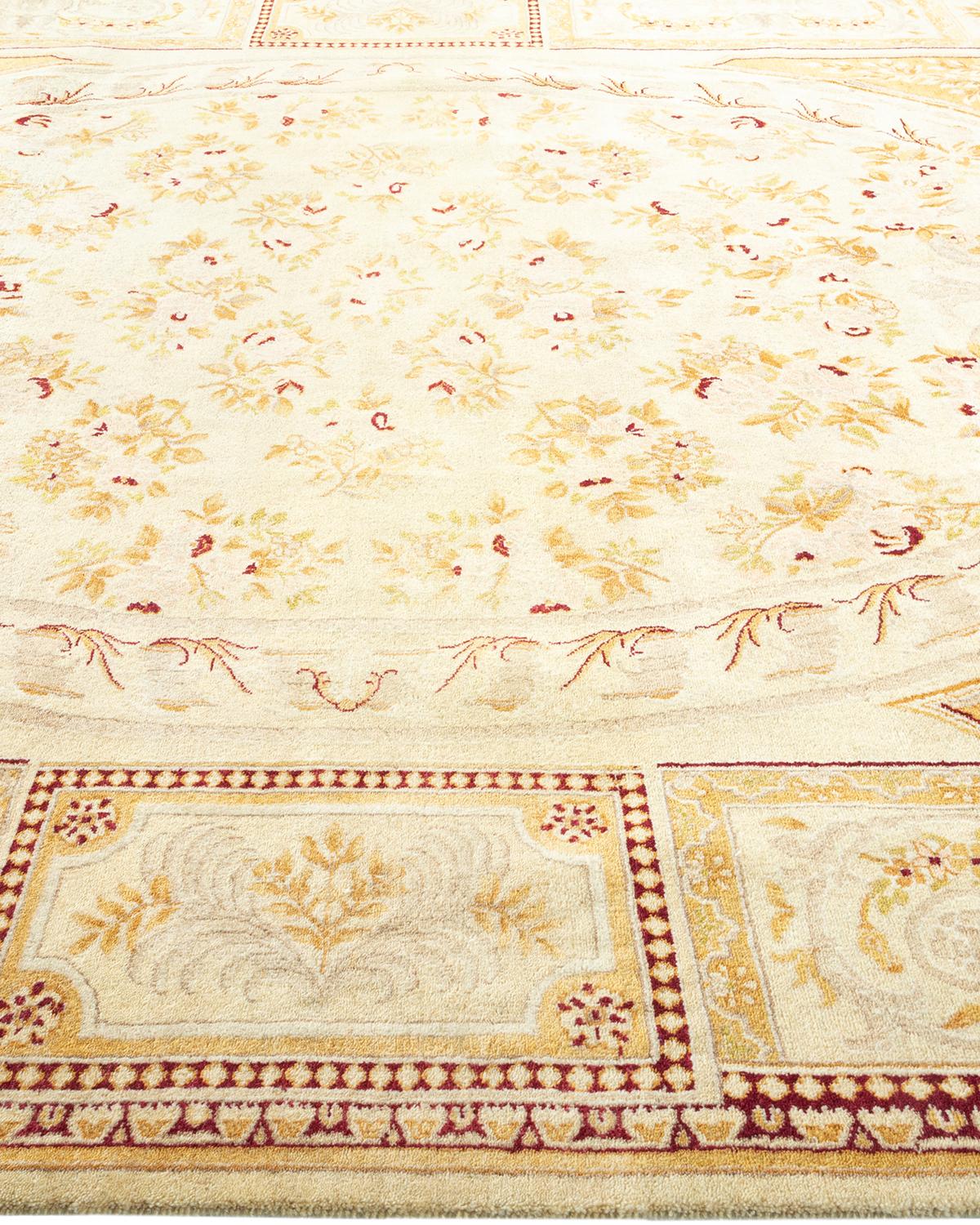 Tappeto tradizionale Mogul avorio Hand Made unico nel suo genere In condizioni Nuovo in vendita a Norwalk, CT