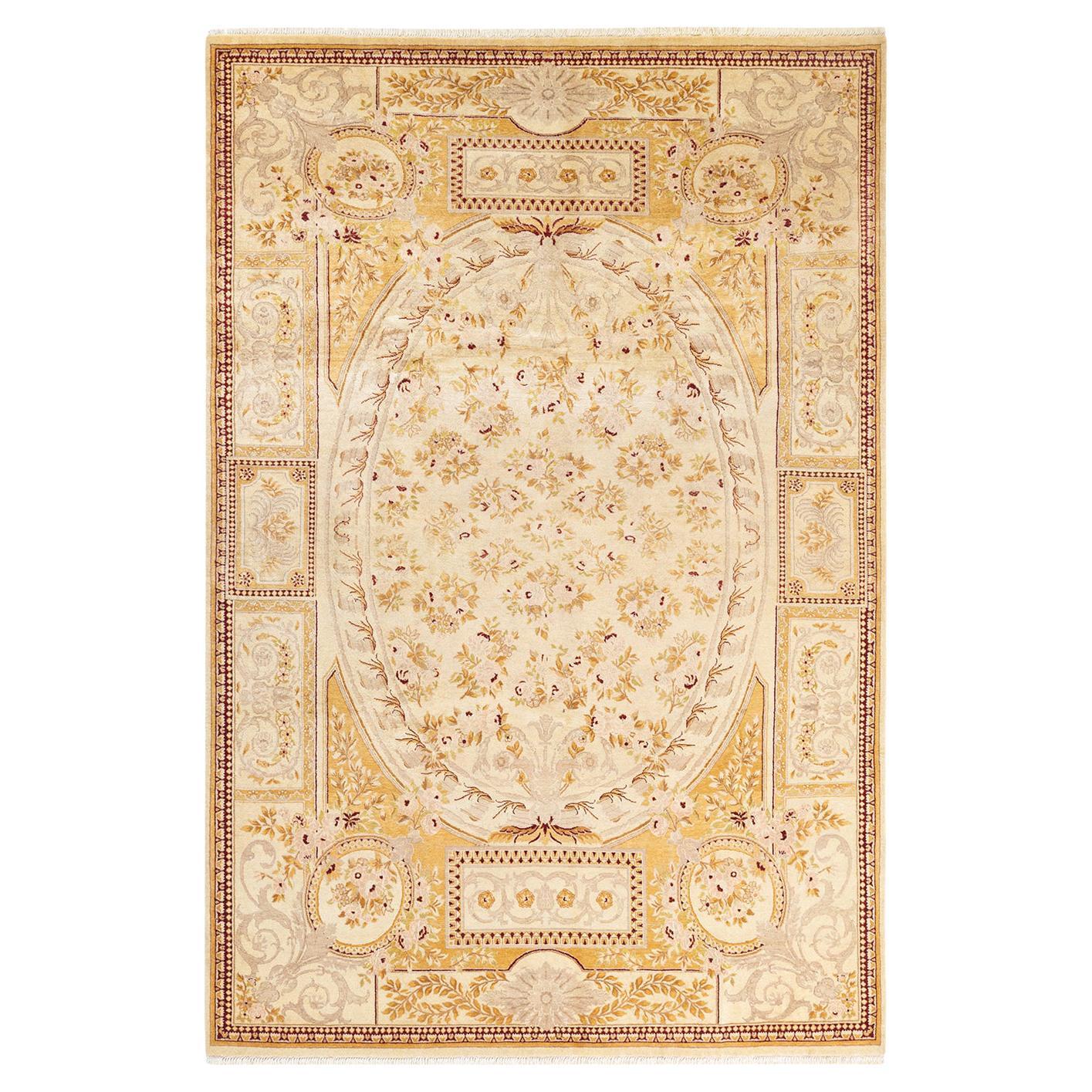 Tappeto tradizionale Mogul avorio Hand Made unico nel suo genere in vendita