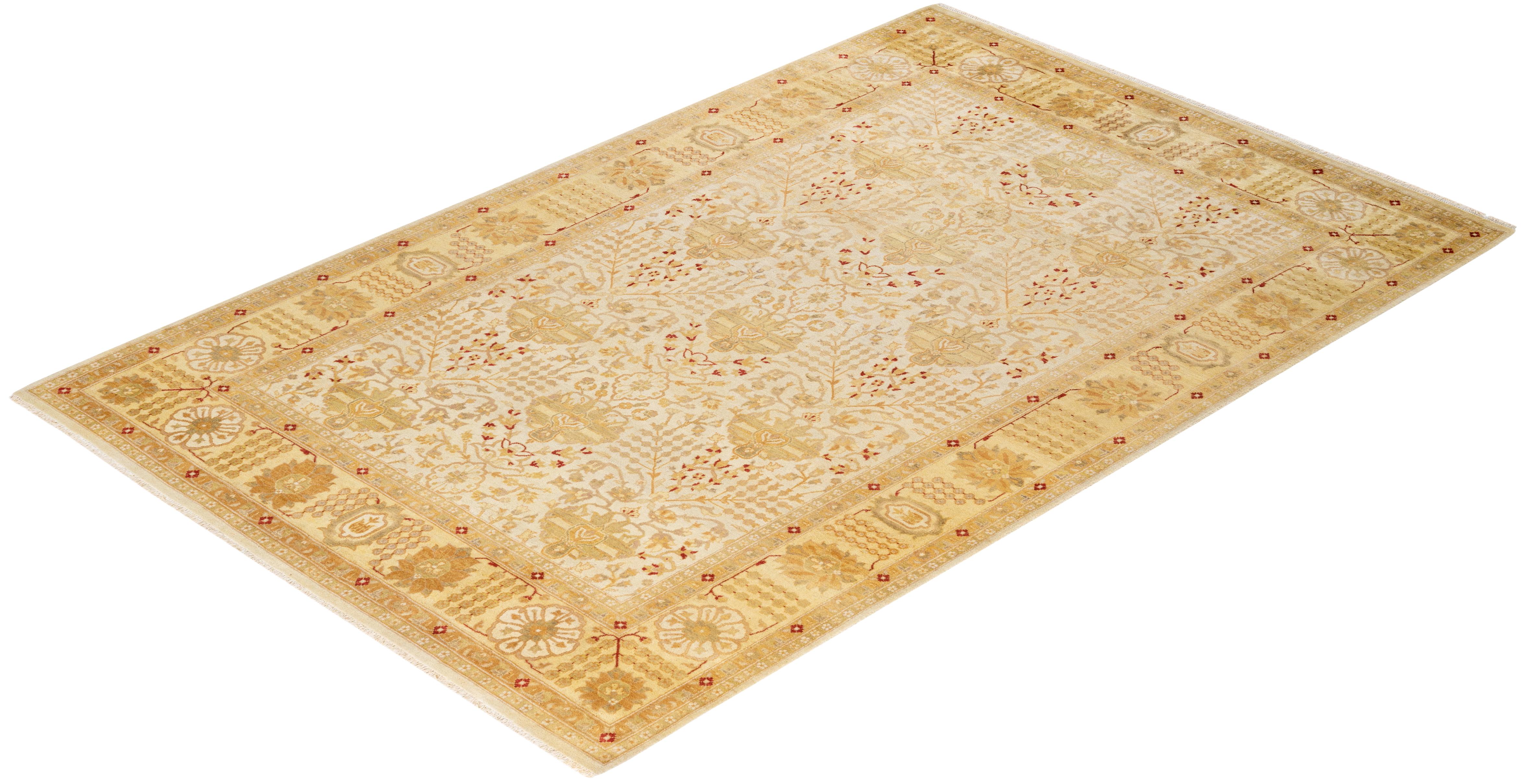 With understated palettes and allover designs, the rugs in the Mogul Collection will bring timeless sophistication to any room. Influenced by a spectrum of Turkish, Indian, and Persian designs, the artisans who handweave these wool rugs imbue
