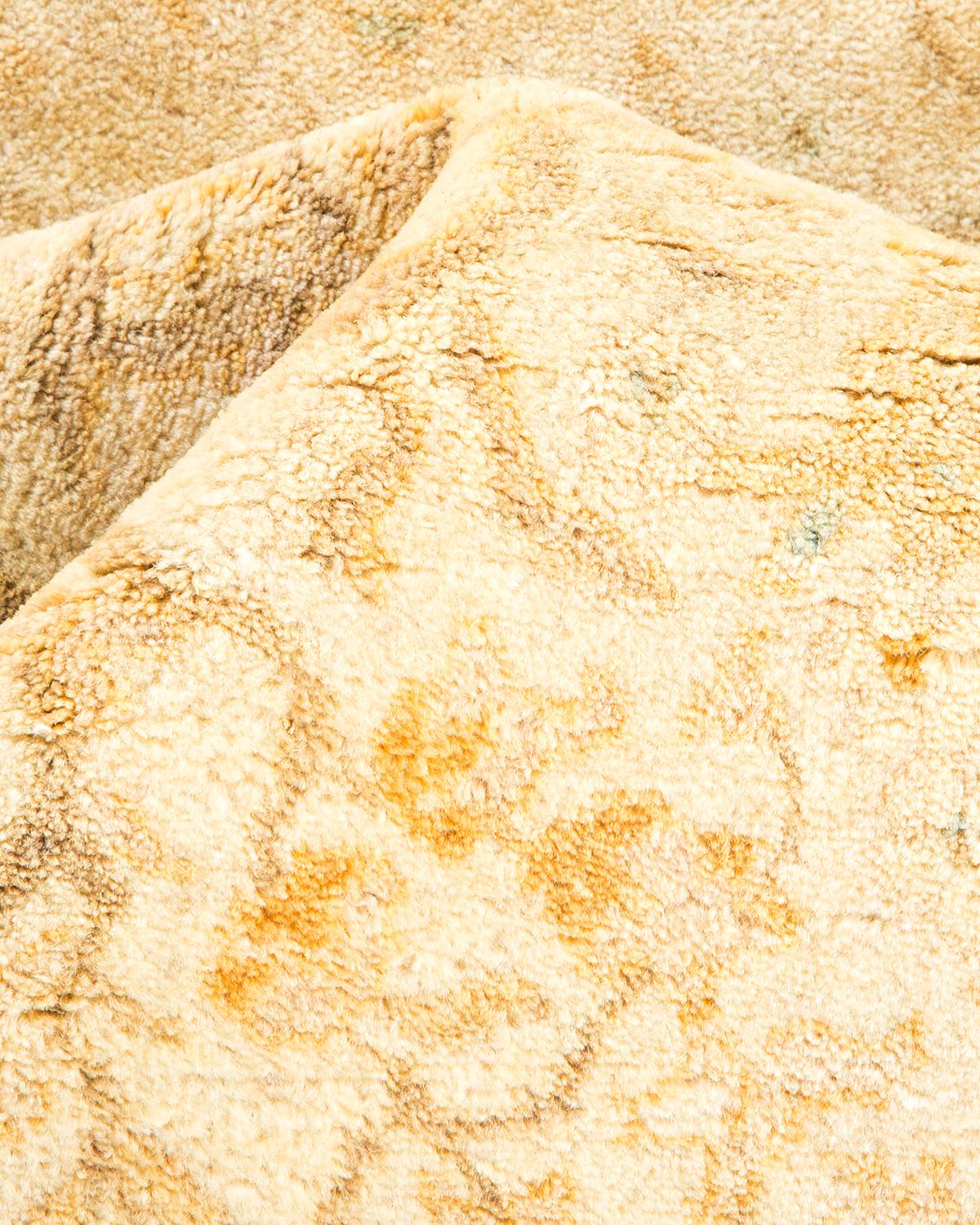 Other One-of-a-Kind Hand Made Traditional Mogul Ivory Area Rug For Sale