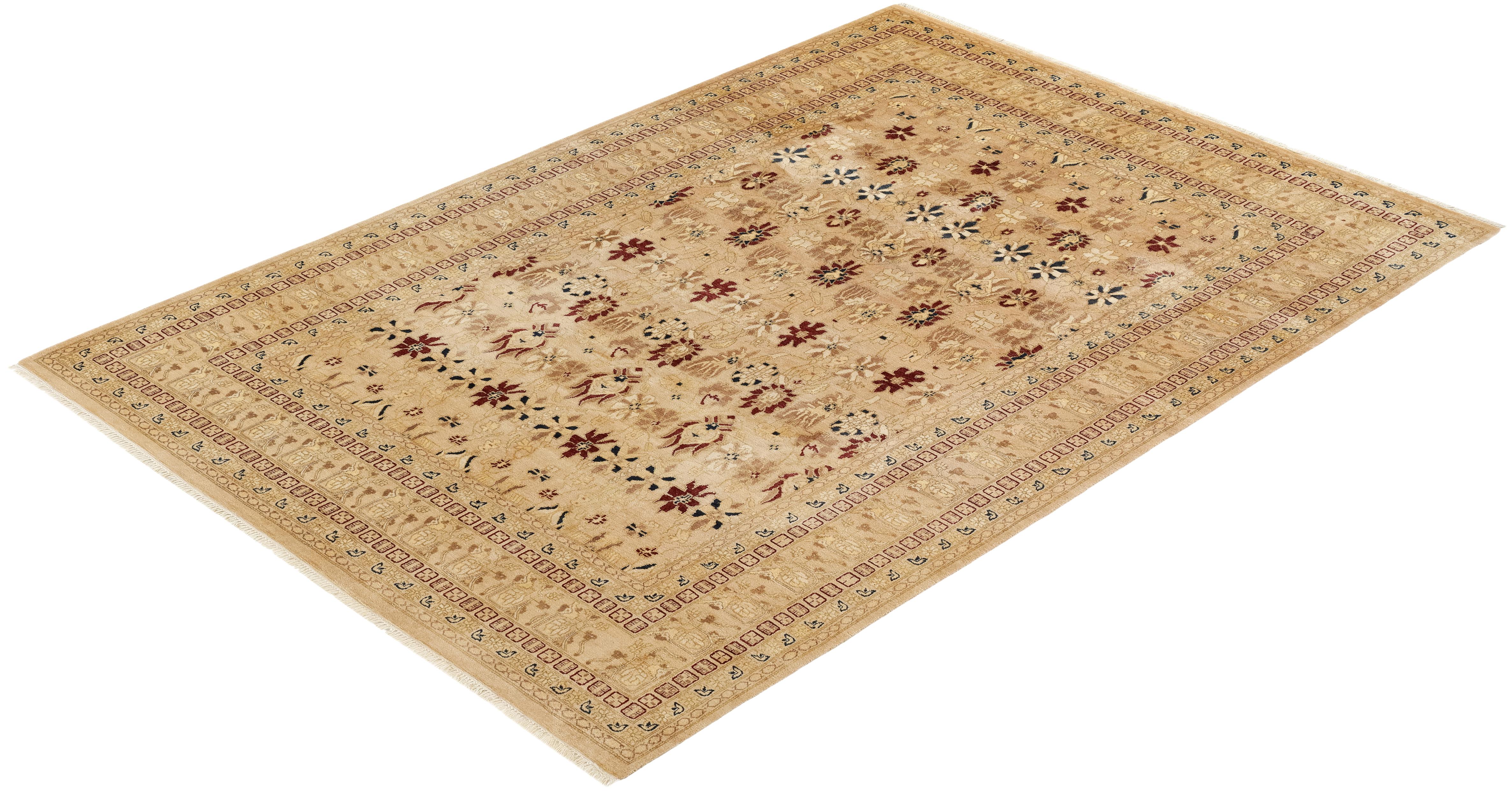 With understated palettes and allover designs, the rugs in the Mogul Collection will bring timeless sophistication to any room. Influenced by a spectrum of Turkish, Indian, and Persian designs, the artisans who handweave these wool rugs imbue