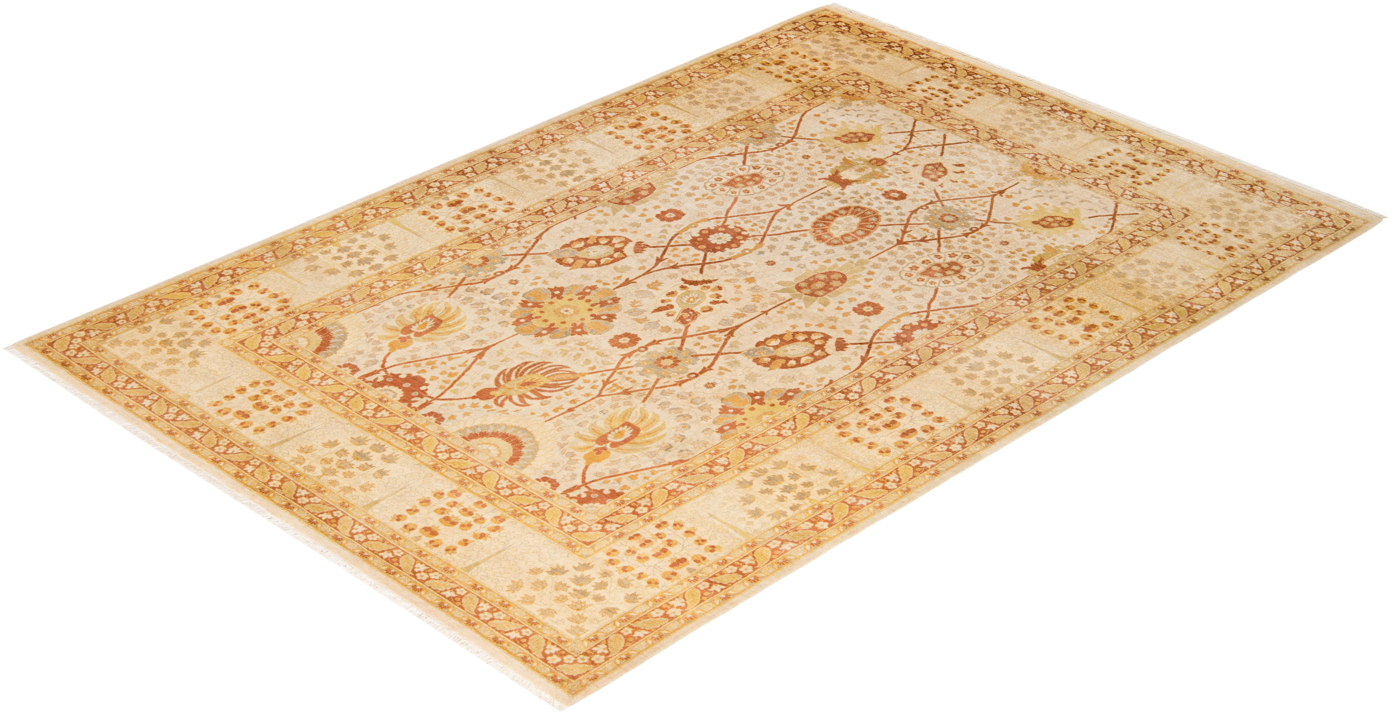 With understated palettes and allover designs, the rugs in the Mogul Collection will bring timeless sophistication to any room. Influenced by a spectrum of Turkish, Indian, and Persian designs, the artisans who handweave these wool rugs imbue