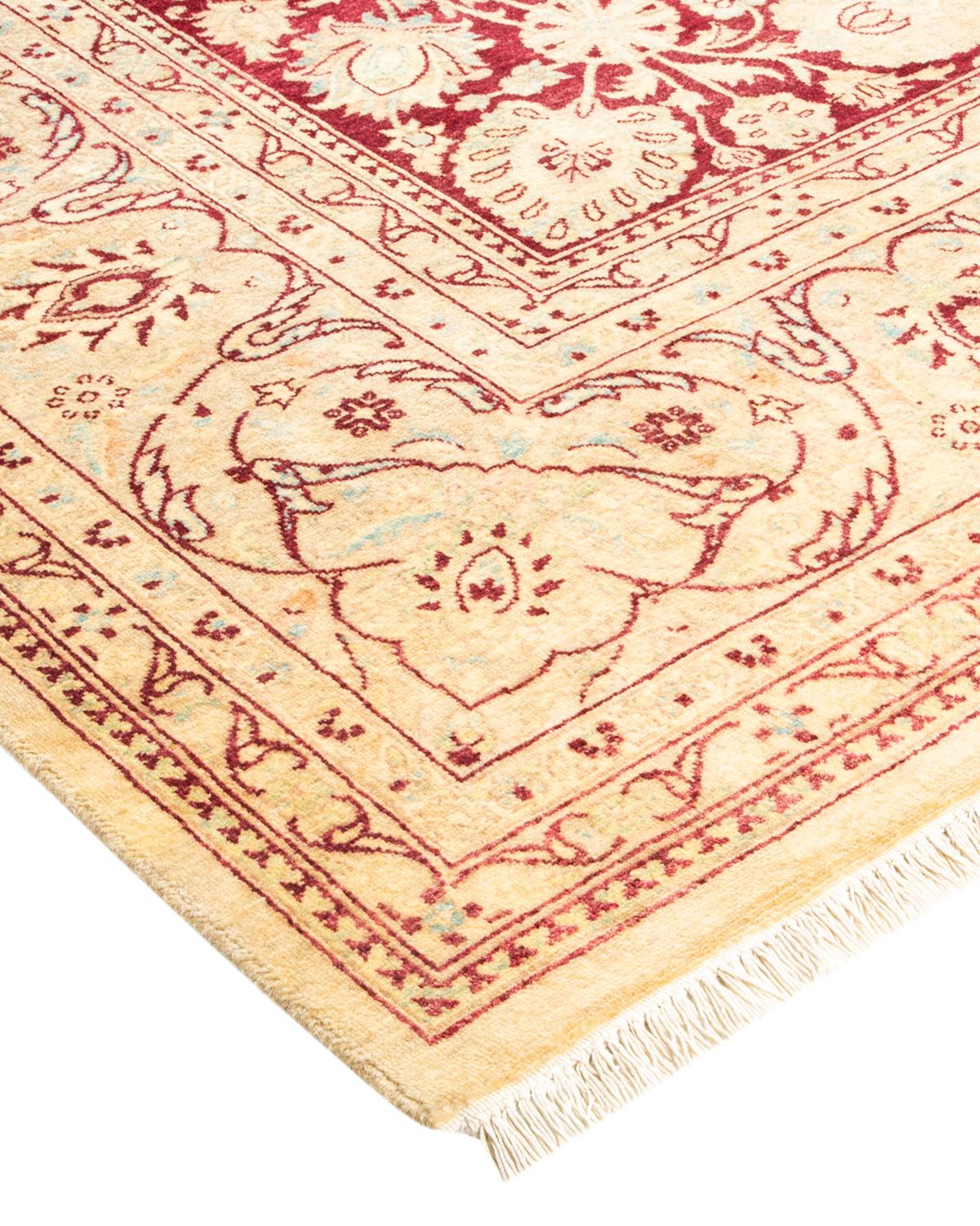 Lana Tappeto tradizionale Mogul Ivory, unico nel suo genere, realizzato a mano in vendita