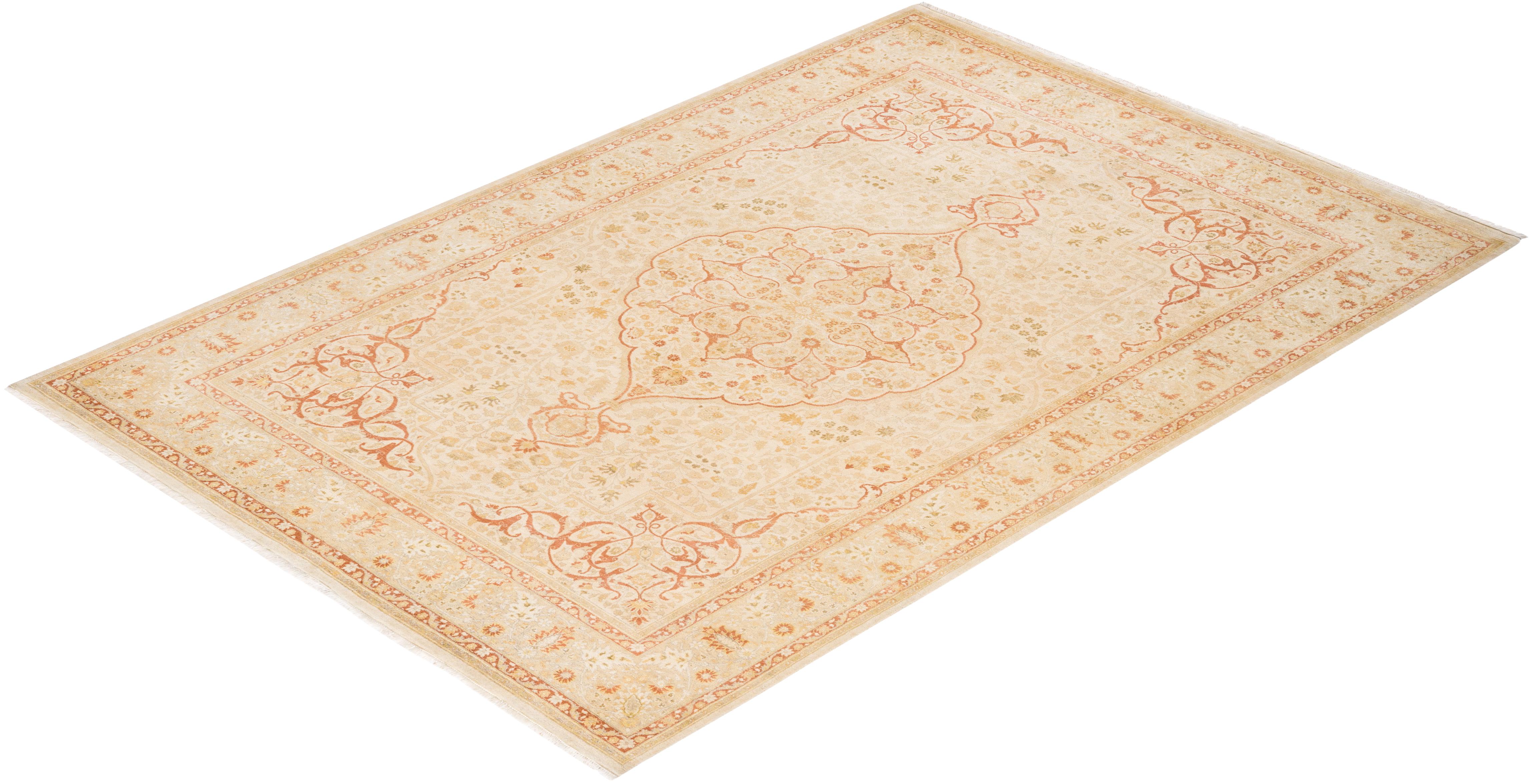 With understated palettes and allover designs, the rugs in the Mogul Collection will bring timeless sophistication to any room. Influenced by a spectrum of Turkish, Indian, and Persian designs, the artisans who handweave these wool rugs imbue