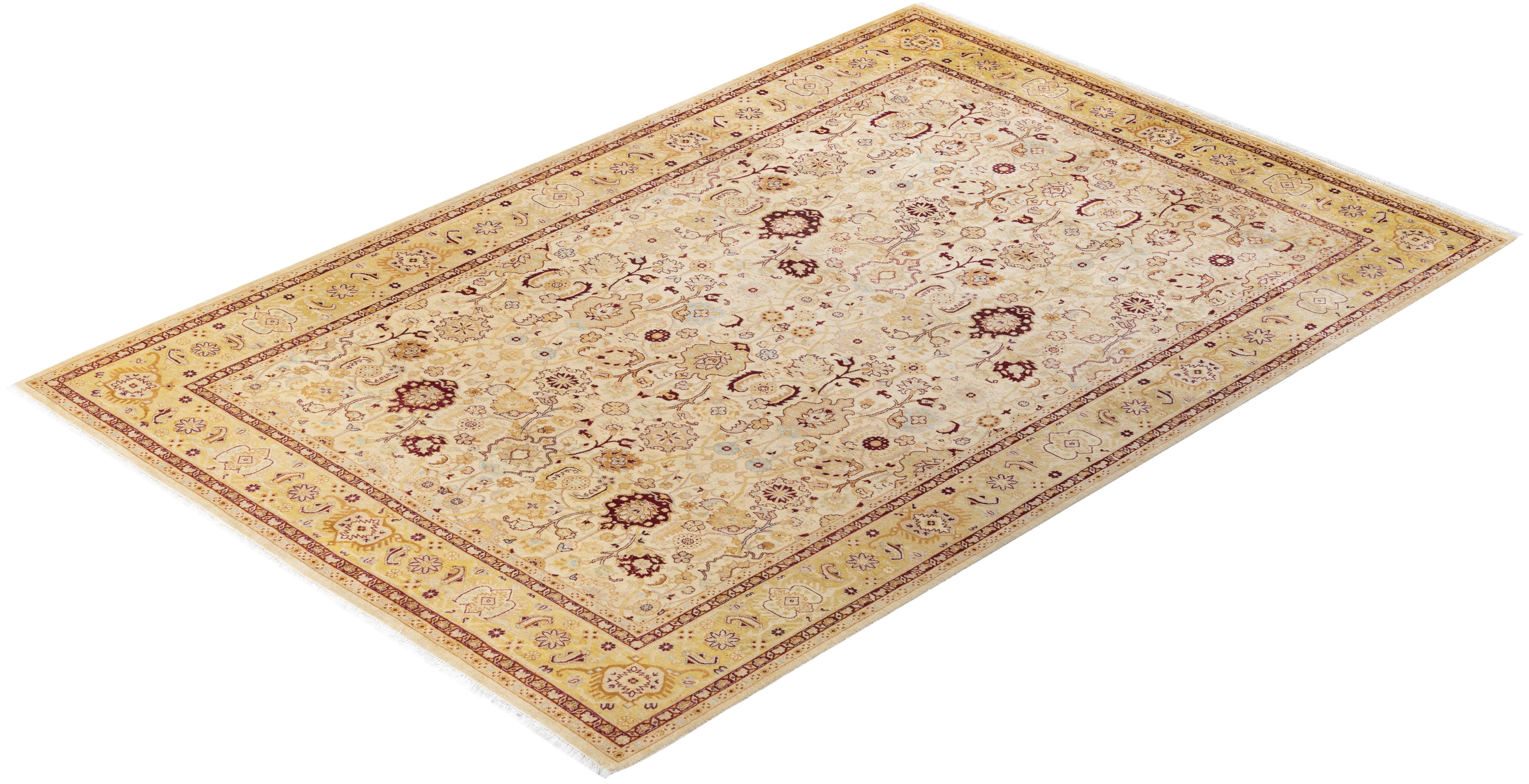 With understated palettes and allover designs, the rugs in the Mogul Collection will bring timeless sophistication to any room. Influenced by a spectrum of Turkish, Indian, and Persian designs, the artisans who handweave these wool rugs imbue