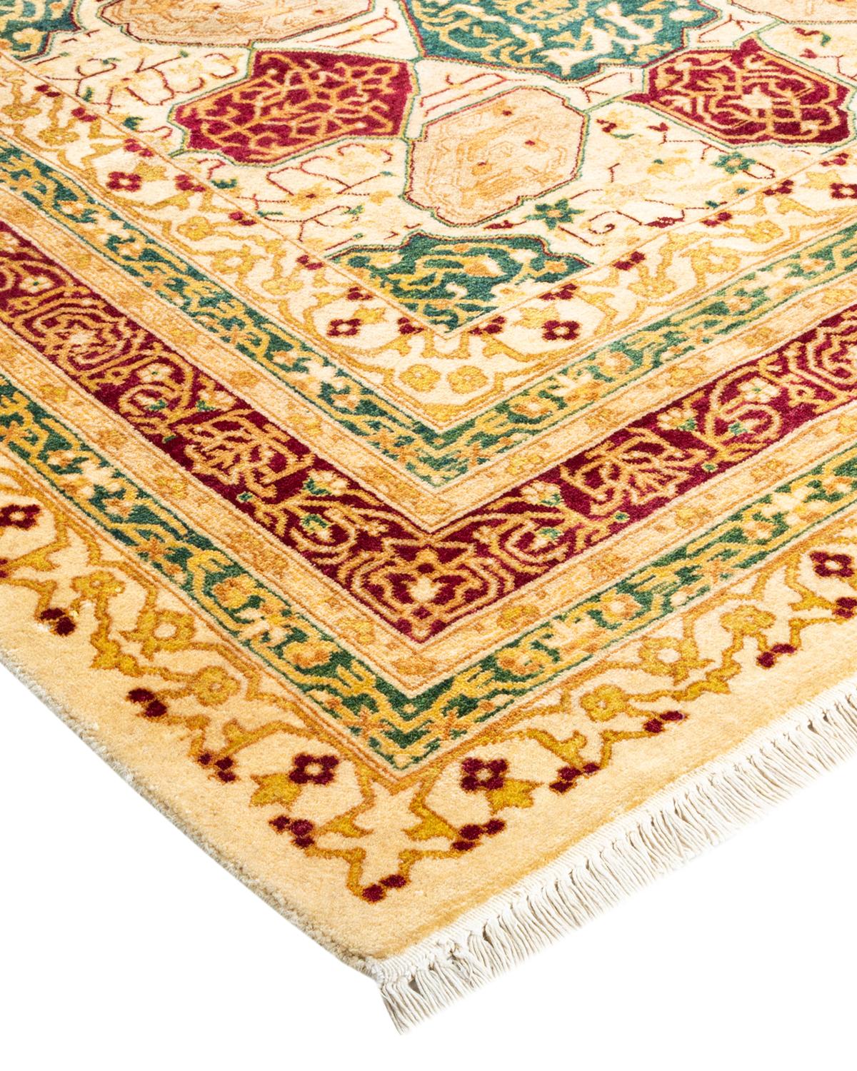 Alfombra tradicional única Hand Made Mogul Marfil Lana en venta
