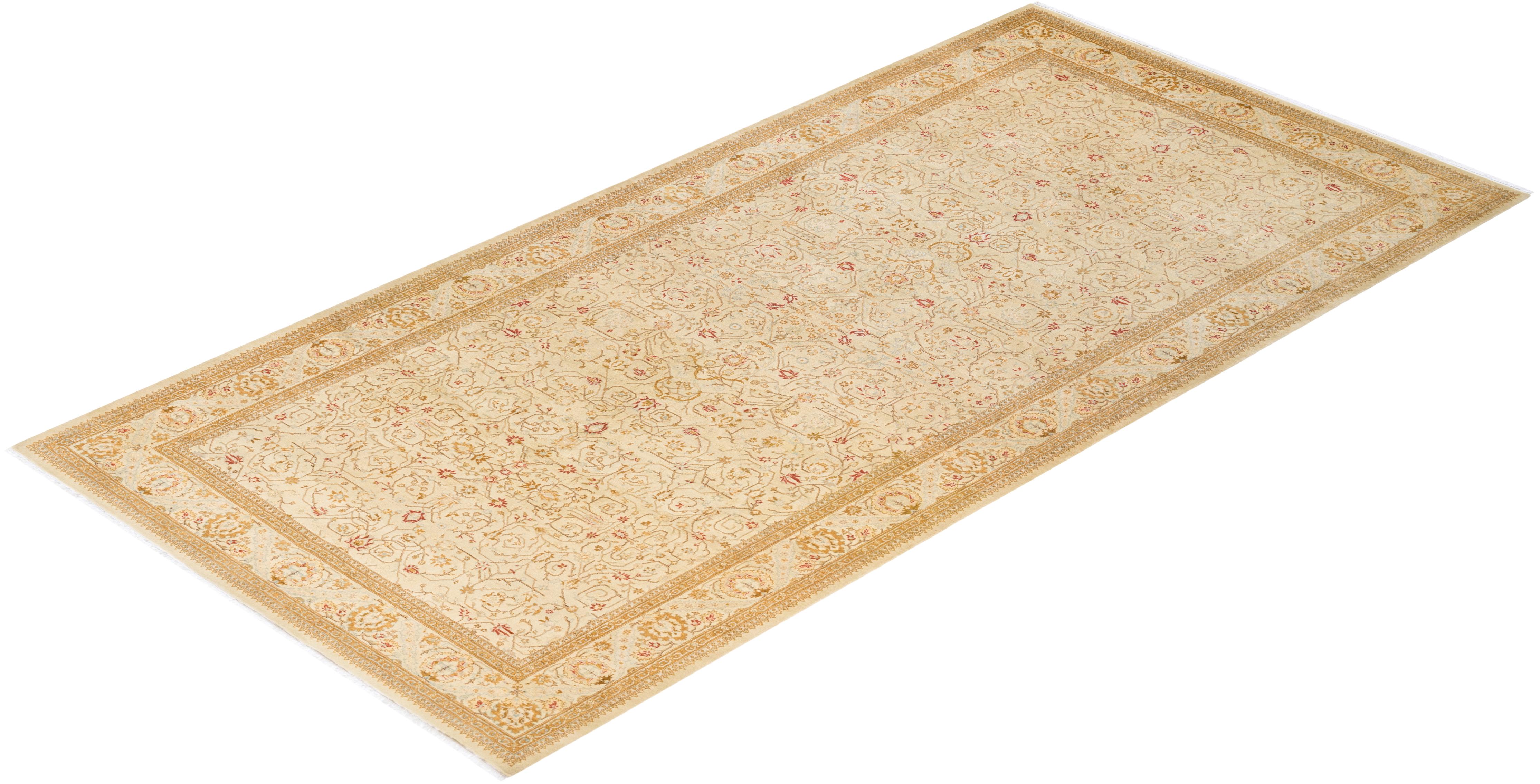 With understated palettes and allover designs, the rugs in the Mogul Collection will bring timeless sophistication to any room. Influenced by a spectrum of Turkish, Indian, and Persian designs, the artisans who handweave these wool rugs imbue