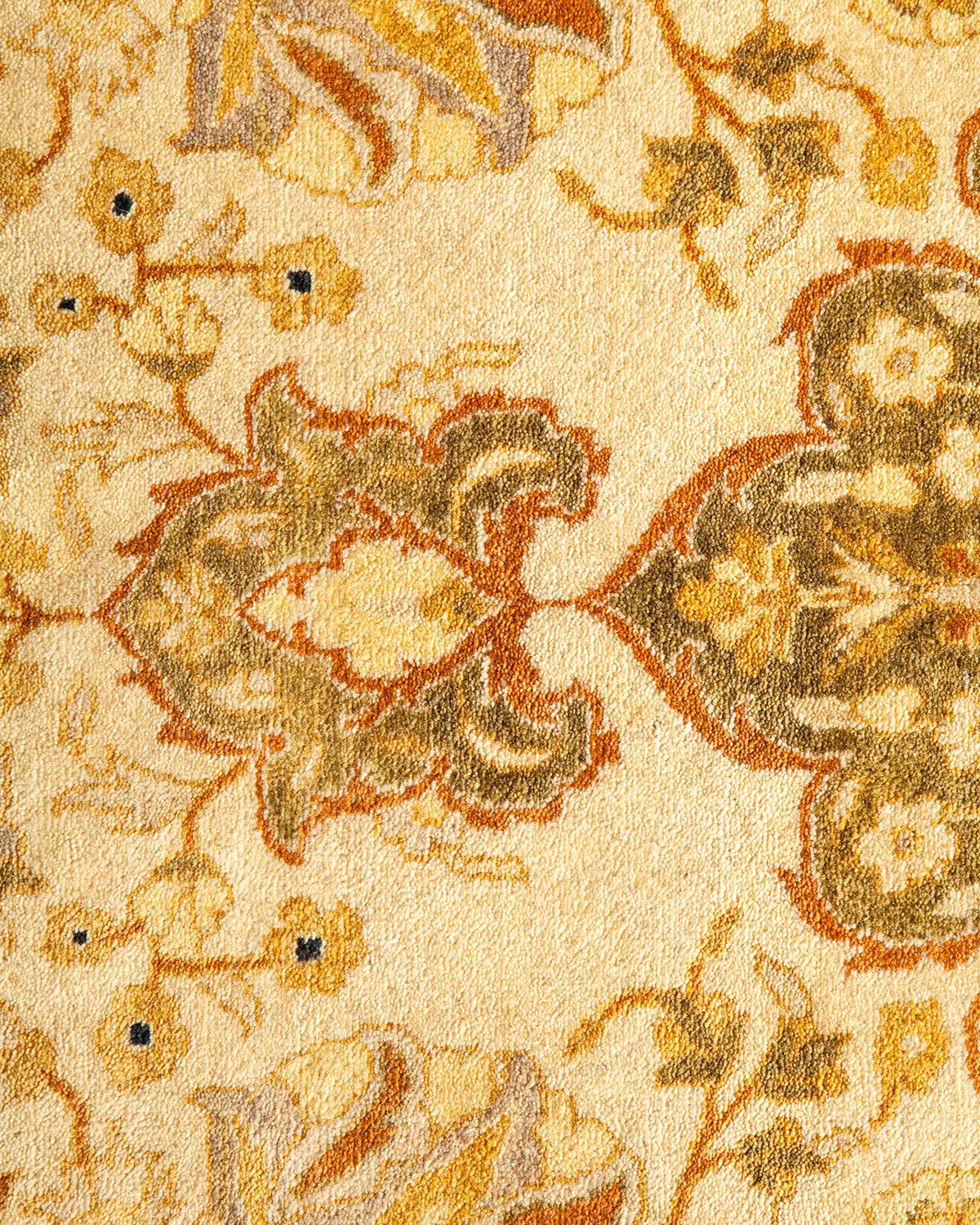 XXIe siècle et contemporain Tapis traditionnel Mogul ivoire unique en son genre fabriqué à la main en vente