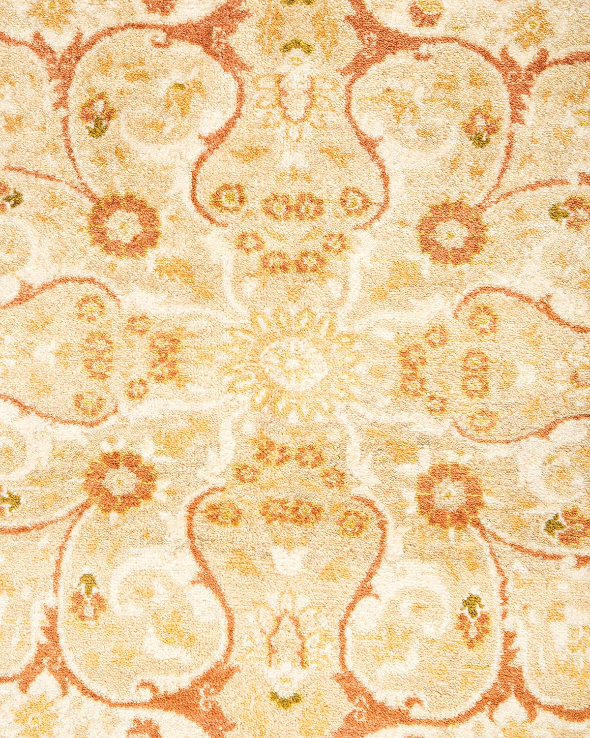 XXI secolo e contemporaneo Tappeto tradizionale Mogul avorio Hand Made unico nel suo genere in vendita