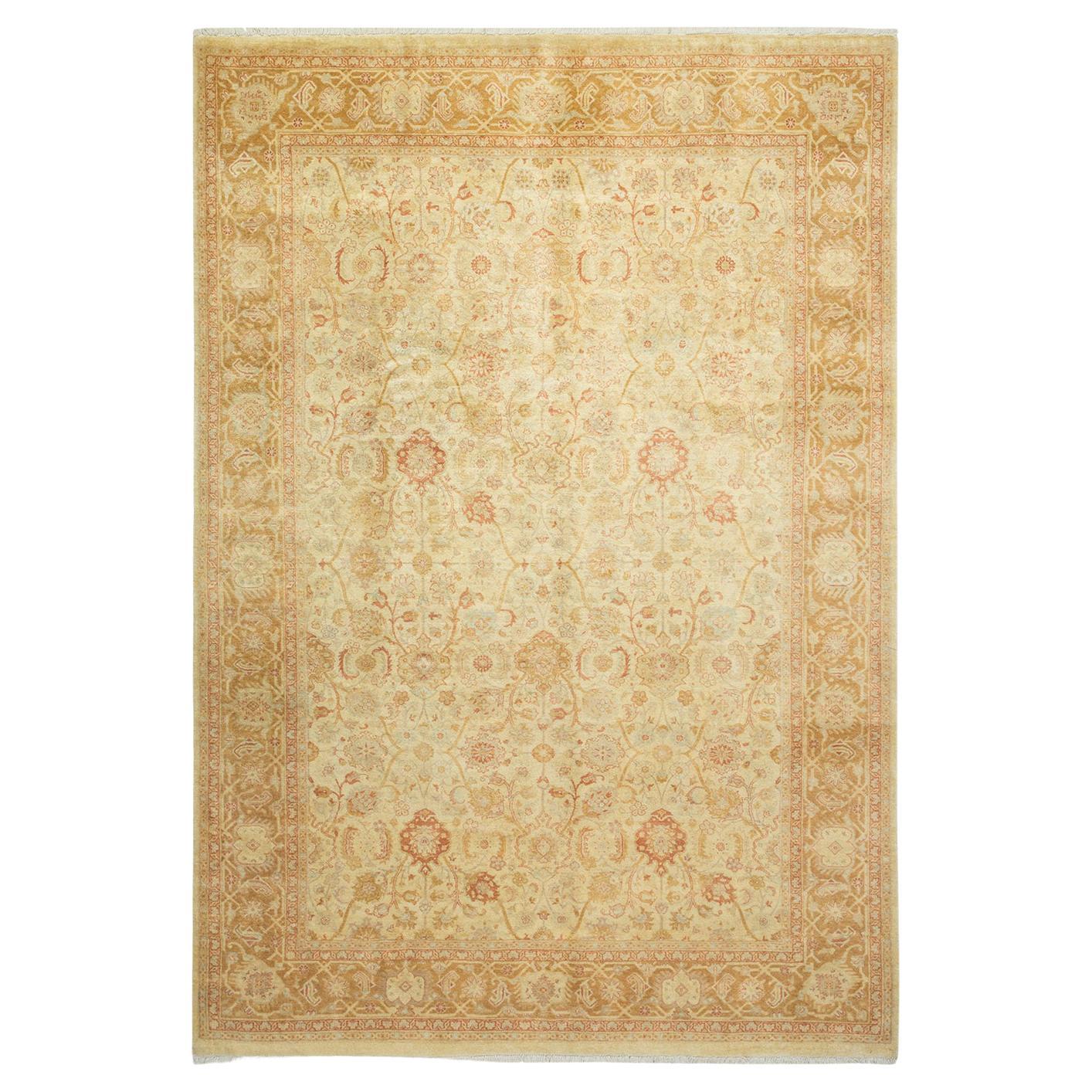 Alfombra tradicional única Hand Made Mogul Marfil