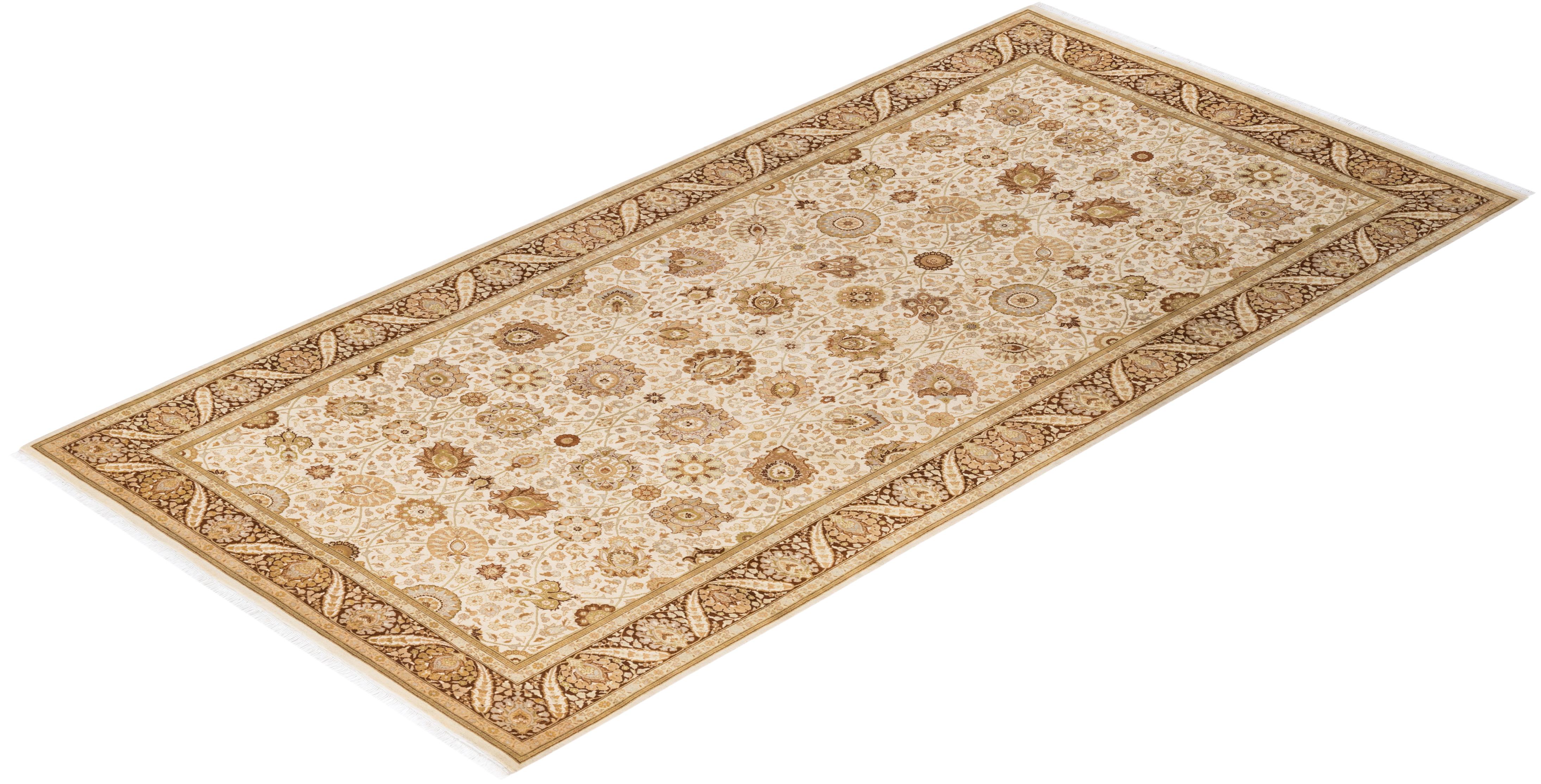 Alfombra tradicional única Hand Made Mogul marfil Anudado a mano en venta