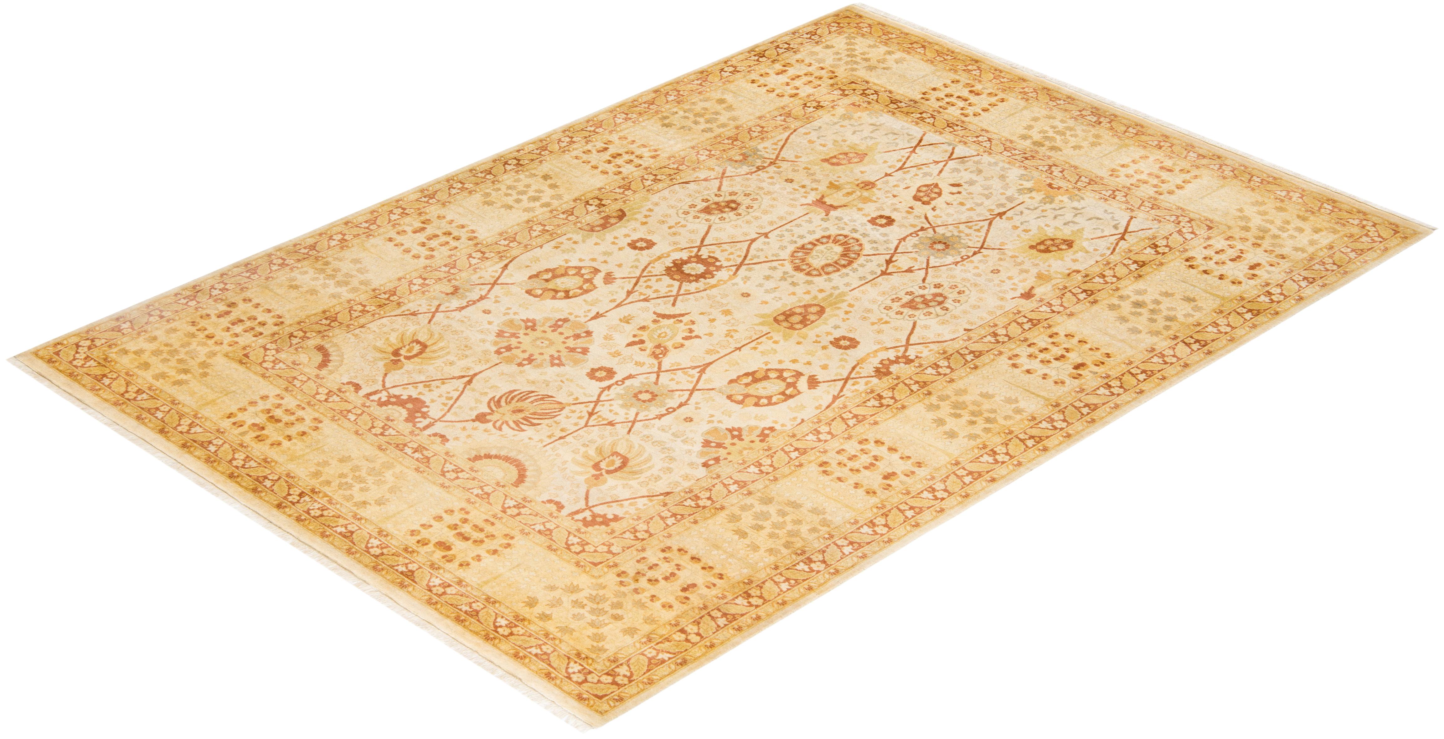 With understated palettes and allover designs, the rugs in the Mogul Collection will bring timeless sophistication to any room. Influenced by a spectrum of Turkish, Indian, and Persian designs, the artisans who handweave these wool rugs imbue