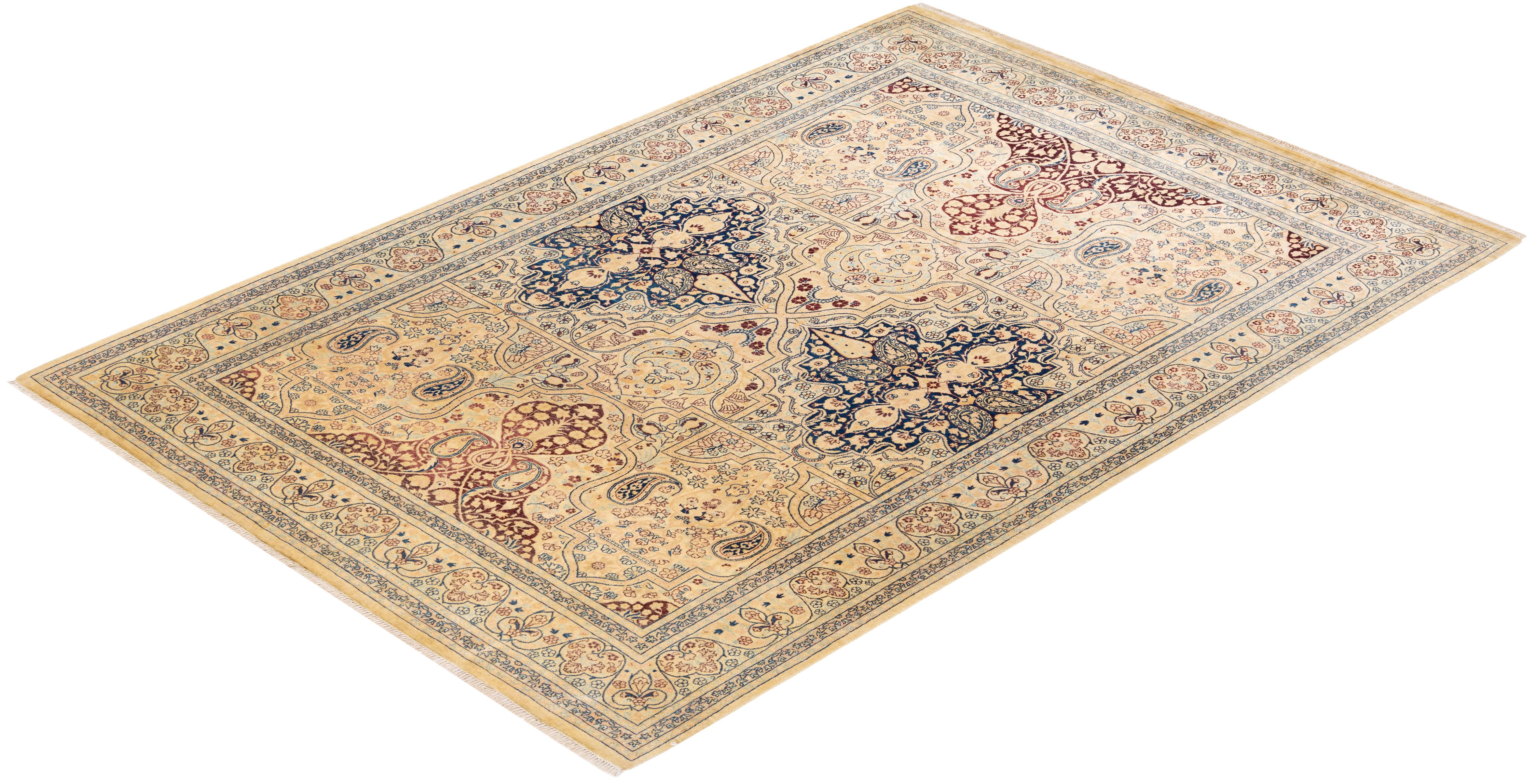 Las alfombras de la colección Mogul, con sus colores discretos y sus diseños integrales, aportarán una sofisticación atemporal a cualquier habitación. Influenciadas por un espectro de diseños turcos, indios y persas, los artesanos que tejen a mano