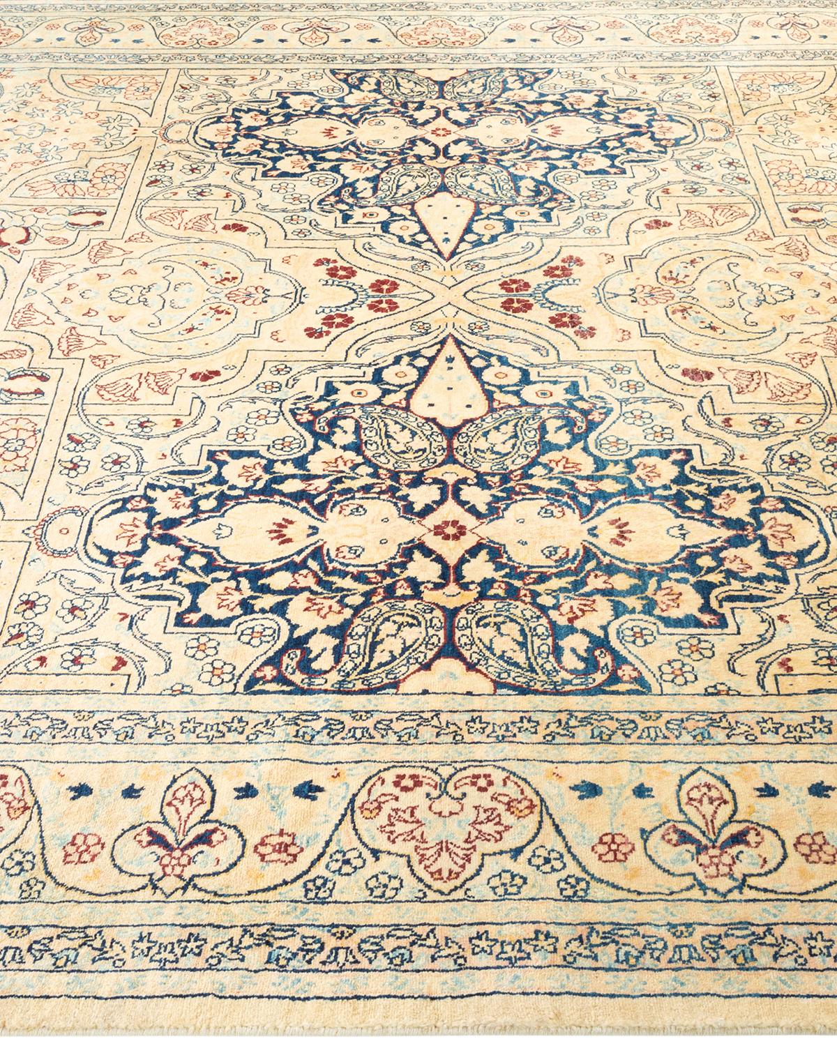 Alfombra tradicional única Hand Made Mogul marfil en Nuevo Estado en Norwalk, CT