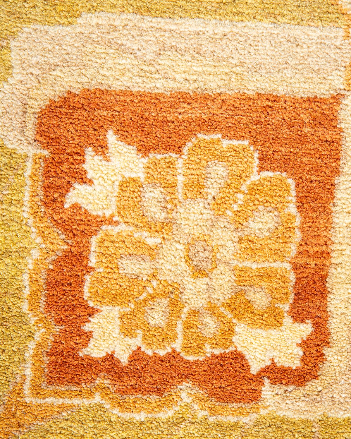 Laine Tapis traditionnel ivoire Mogul unique en son genre fabriqué à la main en vente
