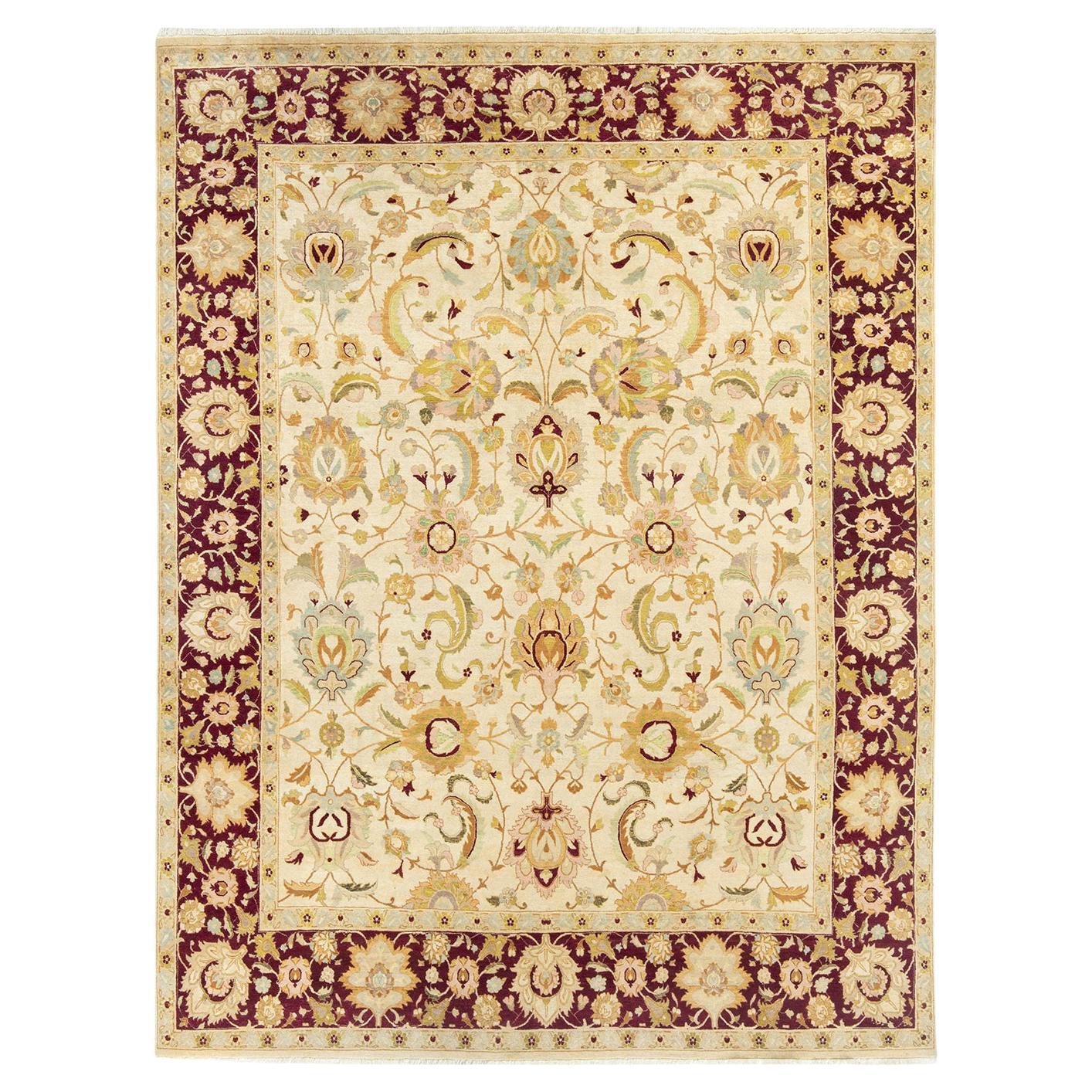 Alfombra tradicional única Hand Made Mogul Marfil