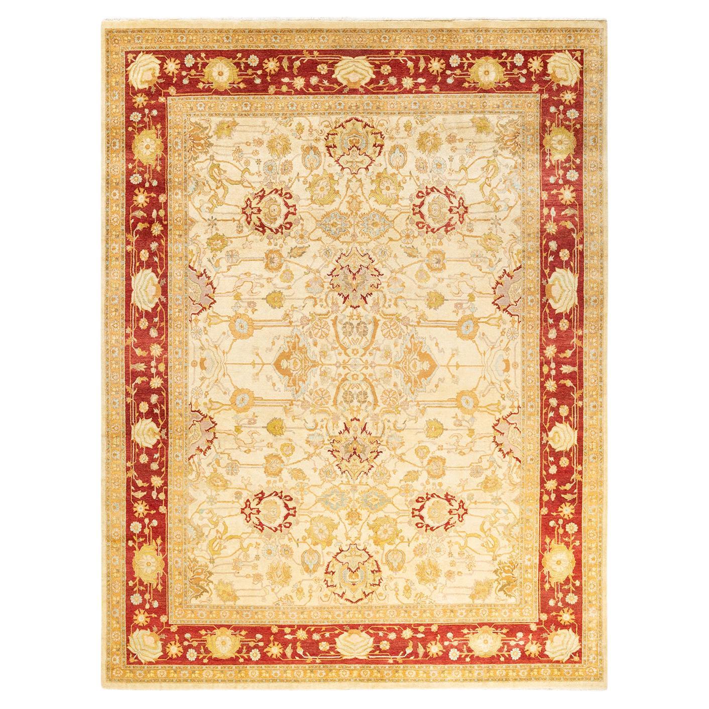 Alfombra tradicional única Hand Made Mogul marfil