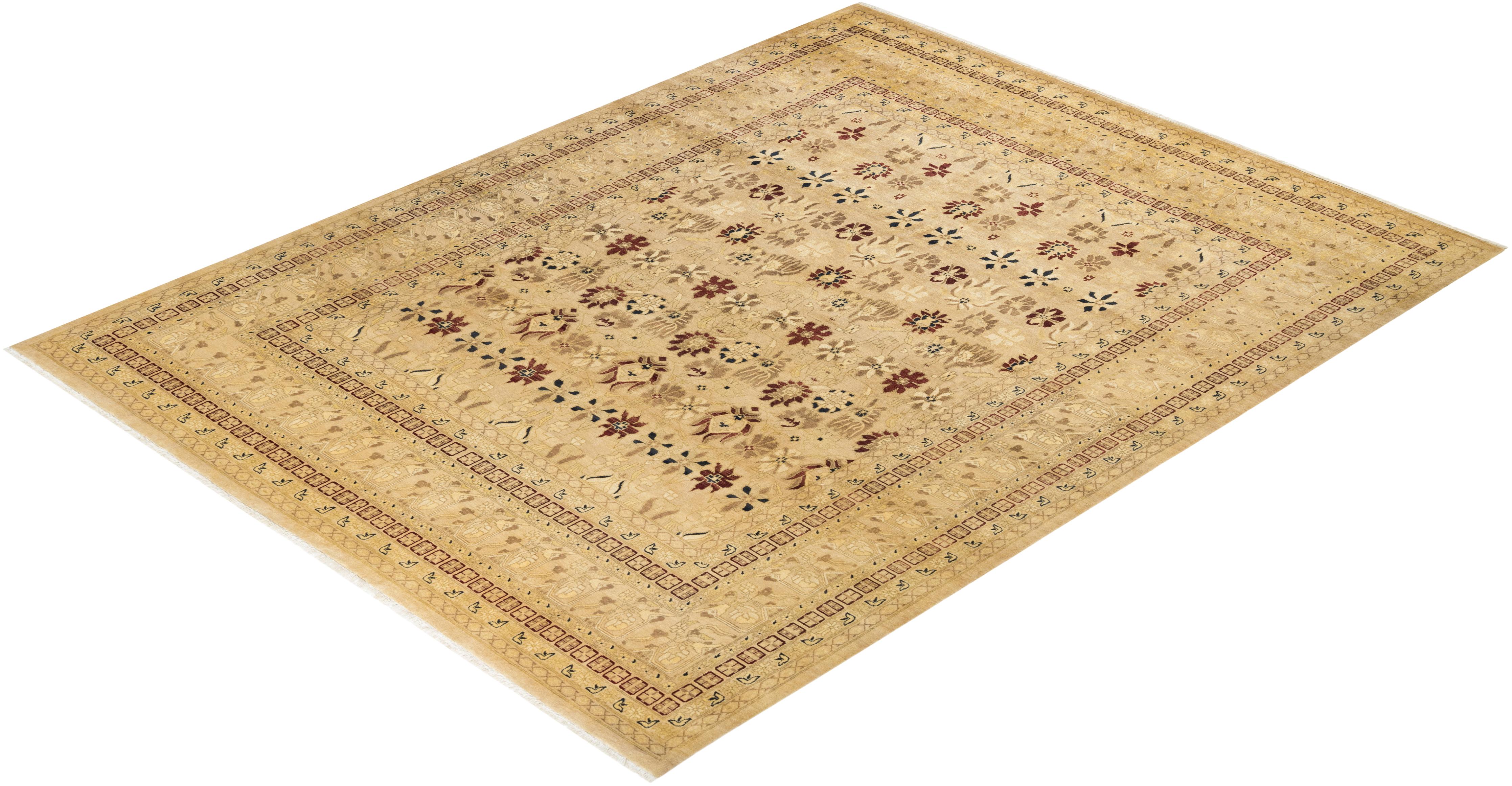 With understated palettes and allover designs, the rugs in the Mogul Collection will bring timeless sophistication to any room. Influenced by a spectrum of Turkish, Indian, and Persian designs, the artisans who handweave these wool rugs imbue