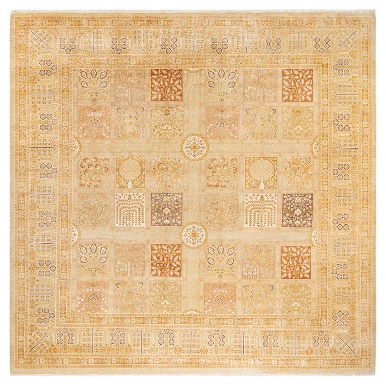 Ivory Rug Handmade One-Of-A-Kind Hand Made Traditional Mogul Ivory Area Rug For Sale at ...