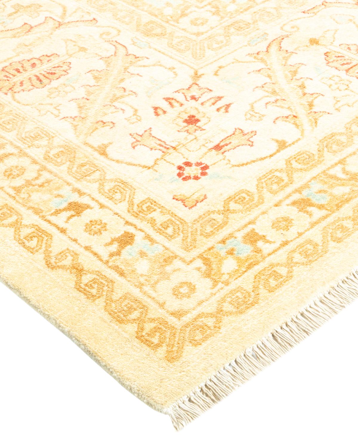 Lana Tappeto tradizionale Mogul Ivory, unico nel suo genere, realizzato a mano in vendita