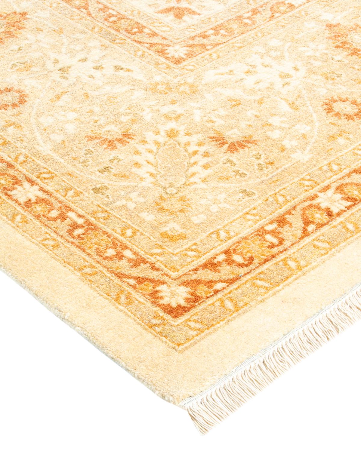 Other One-of-a-Kind Hand Made Traditional Mogul Ivory Area Rug For Sale