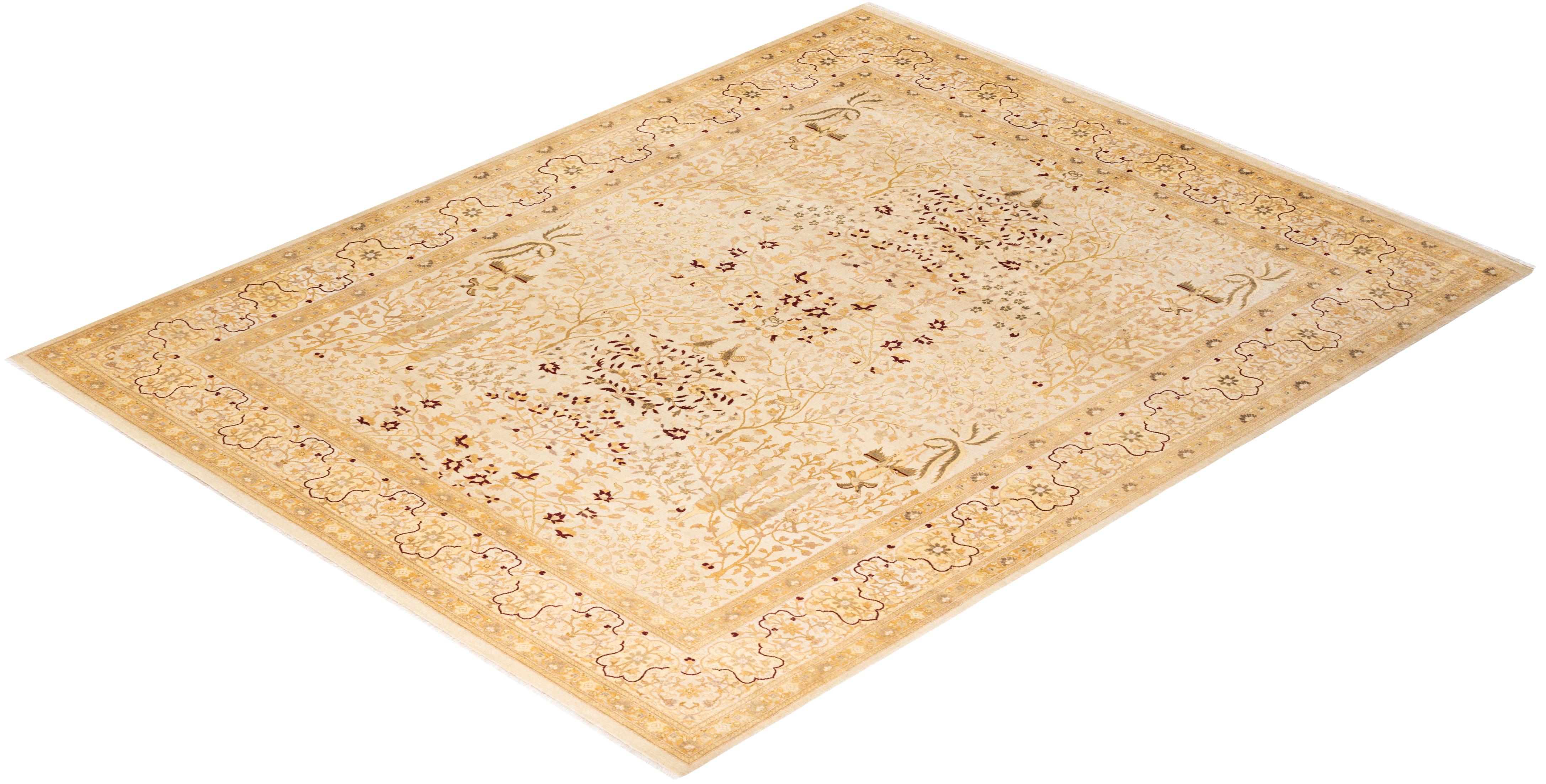 With understated palettes and allover designs, the rugs in the Mogul Collection will bring timeless sophistication to any room. Influenced by a spectrum of Turkish, Indian, and Persian designs, the artisans who handweave these wool rugs imbue