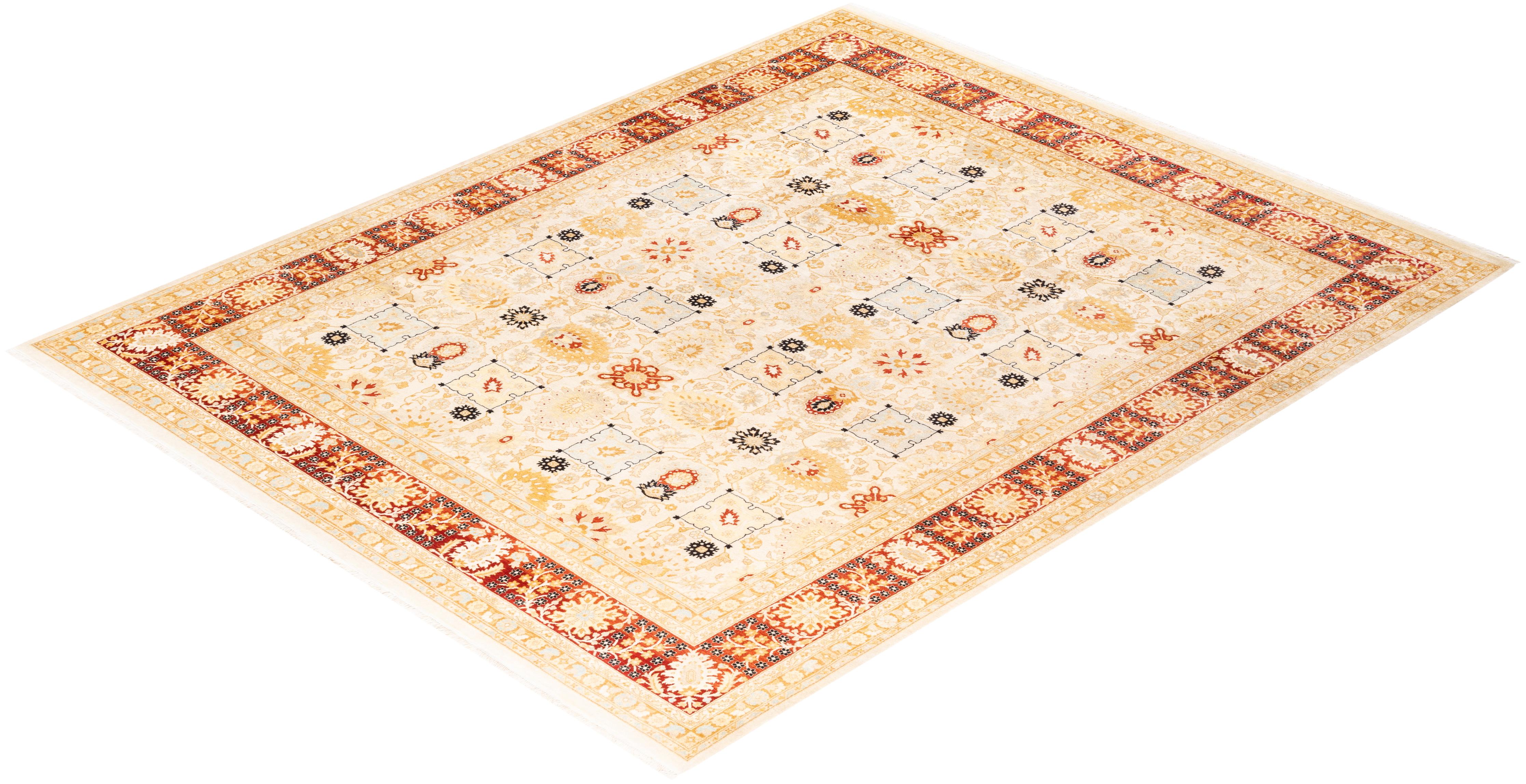 With understated palettes and allover designs, the rugs in the Mogul Collection will bring timeless sophistication to any room. Influenced by a spectrum of Turkish, Indian, and Persian designs, the artisans who handweave these wool rugs imbue