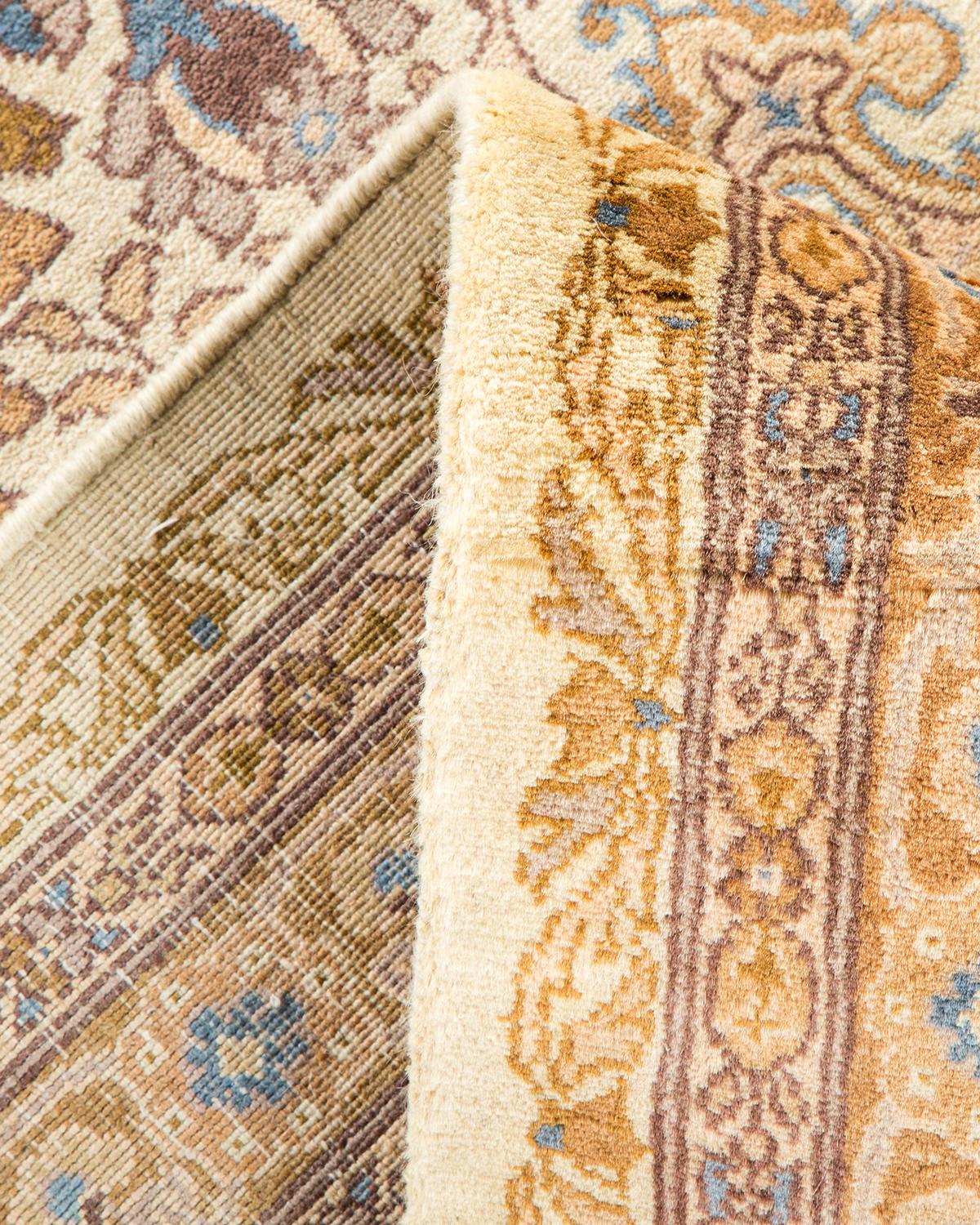 Alfombra tradicional única Hand Made Mogul marfil Pakistaní en venta