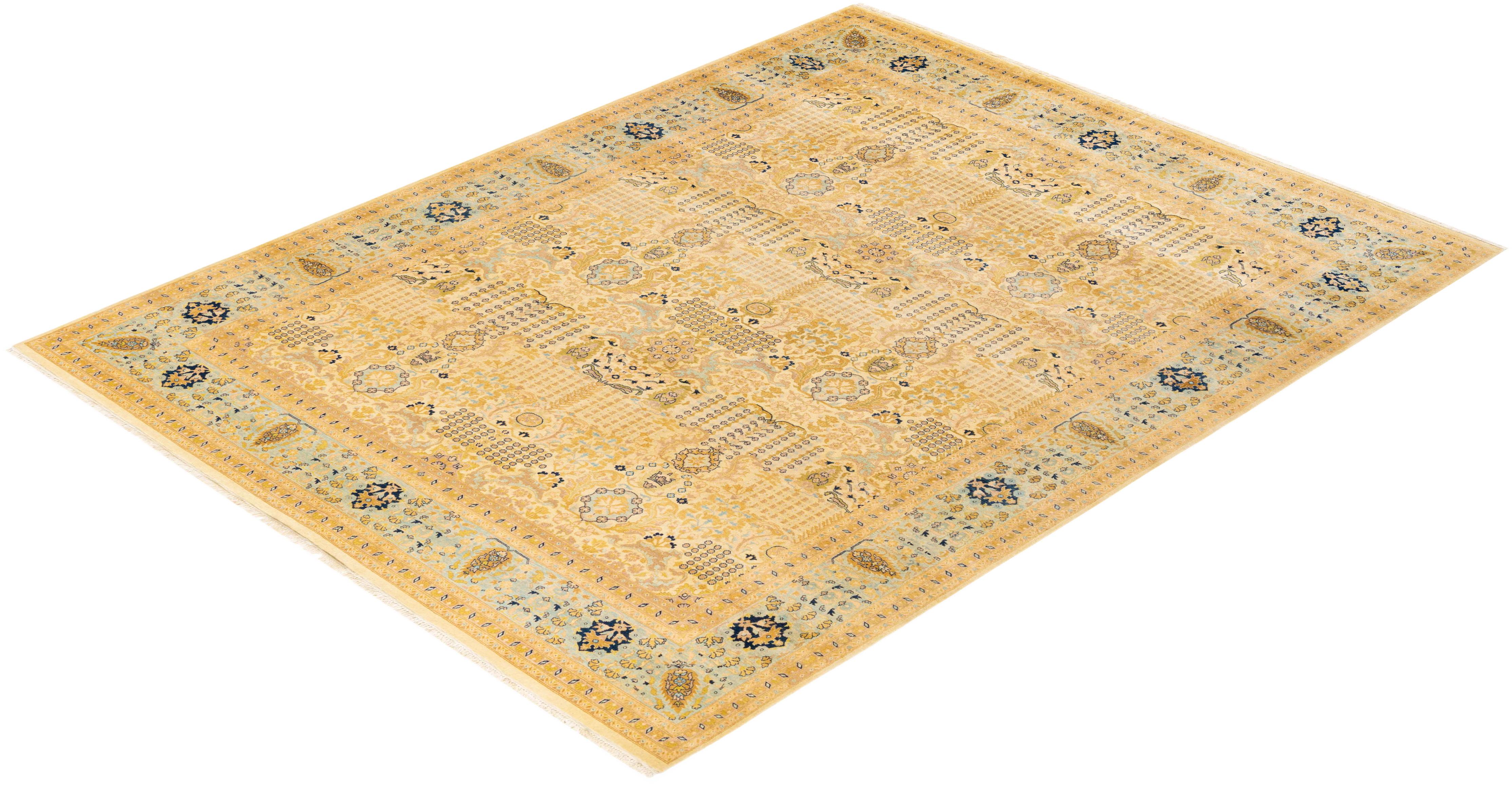 With understated palettes and allover designs, the rugs in the Mogul Collection will bring timeless sophistication to any room. Influenced by a spectrum of Turkish, Indian, and Persian designs, the artisans who handweave these wool rugs imbue