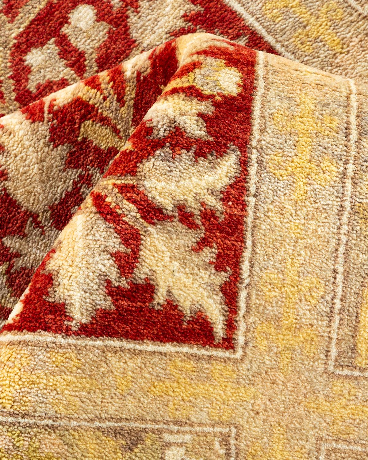 Other One-of-a-Kind Hand Made Traditional Mogul Ivory Area Rug For Sale