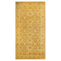 Einzigartiger, handgefertigter, traditioneller Mogul-Teppich in Elfenbein, 2,25 m x 3,66 m, Unikat