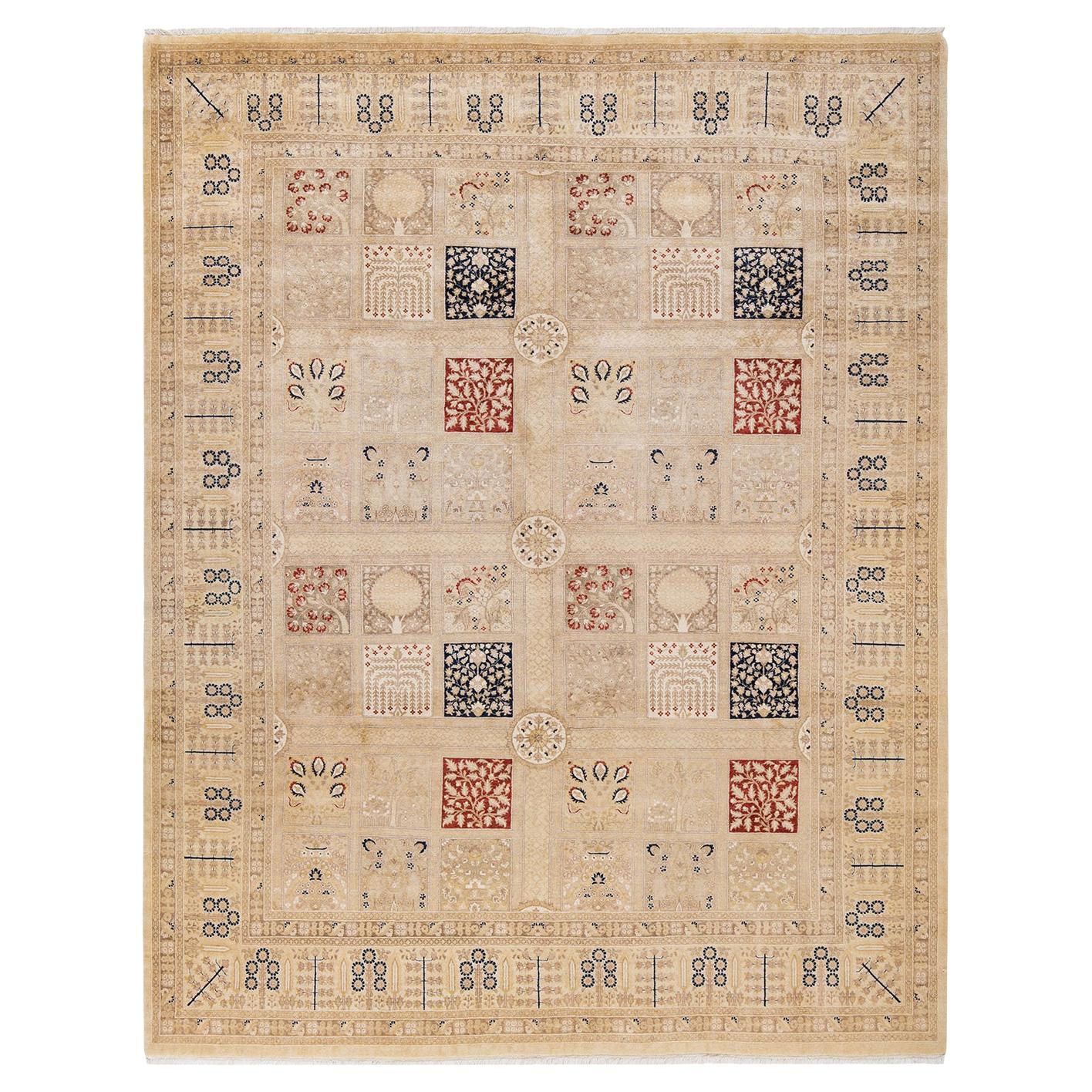 Alfombra tradicional única Hand Made Mogul marfil