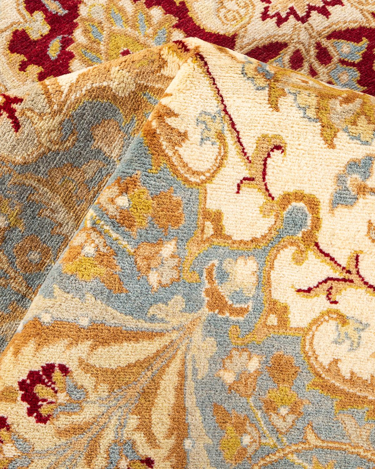 Pakistano Tappeto tradizionale Mogul Ivory, unico nel suo genere, realizzato a mano in vendita