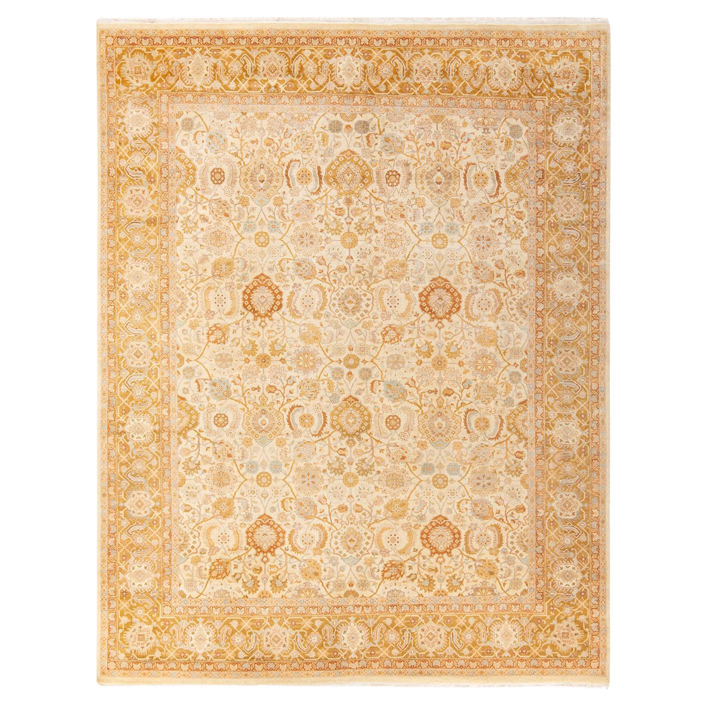 Alfombra tradicional única Hand Made Mogul Marfil
