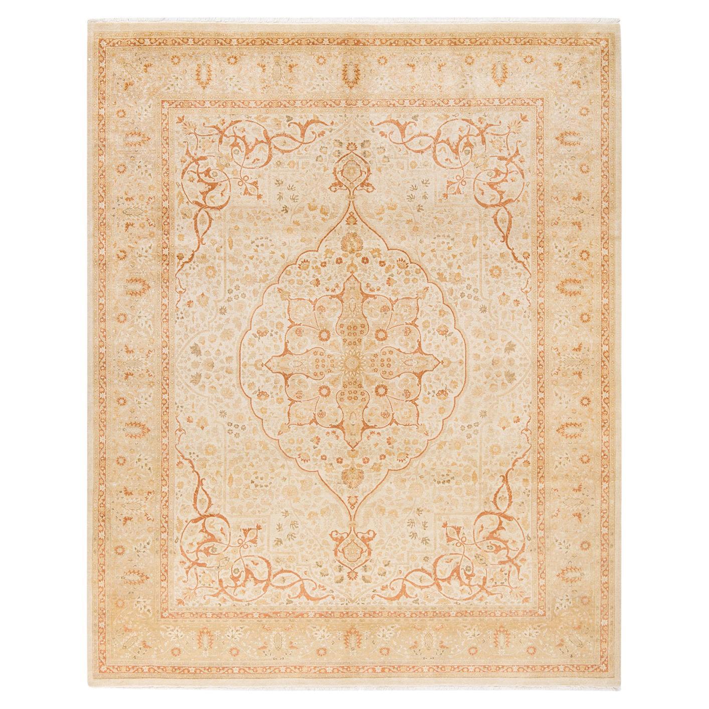 Alfombra tradicional única Hand Made Mogul Marfil
