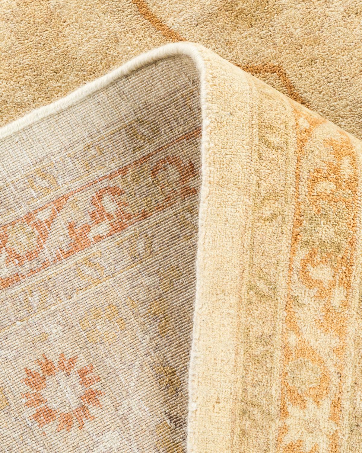 Other One-of-a-kind Hand Made Traditional Mogul Ivory Area Rug For Sale