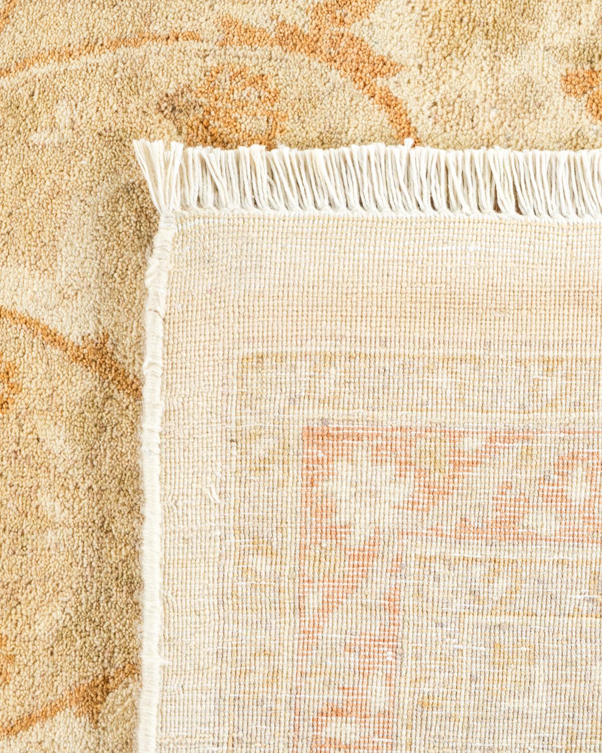 Pakistani One-of-a-kind Hand Made Traditional Mogul Ivory Area Rug For Sale