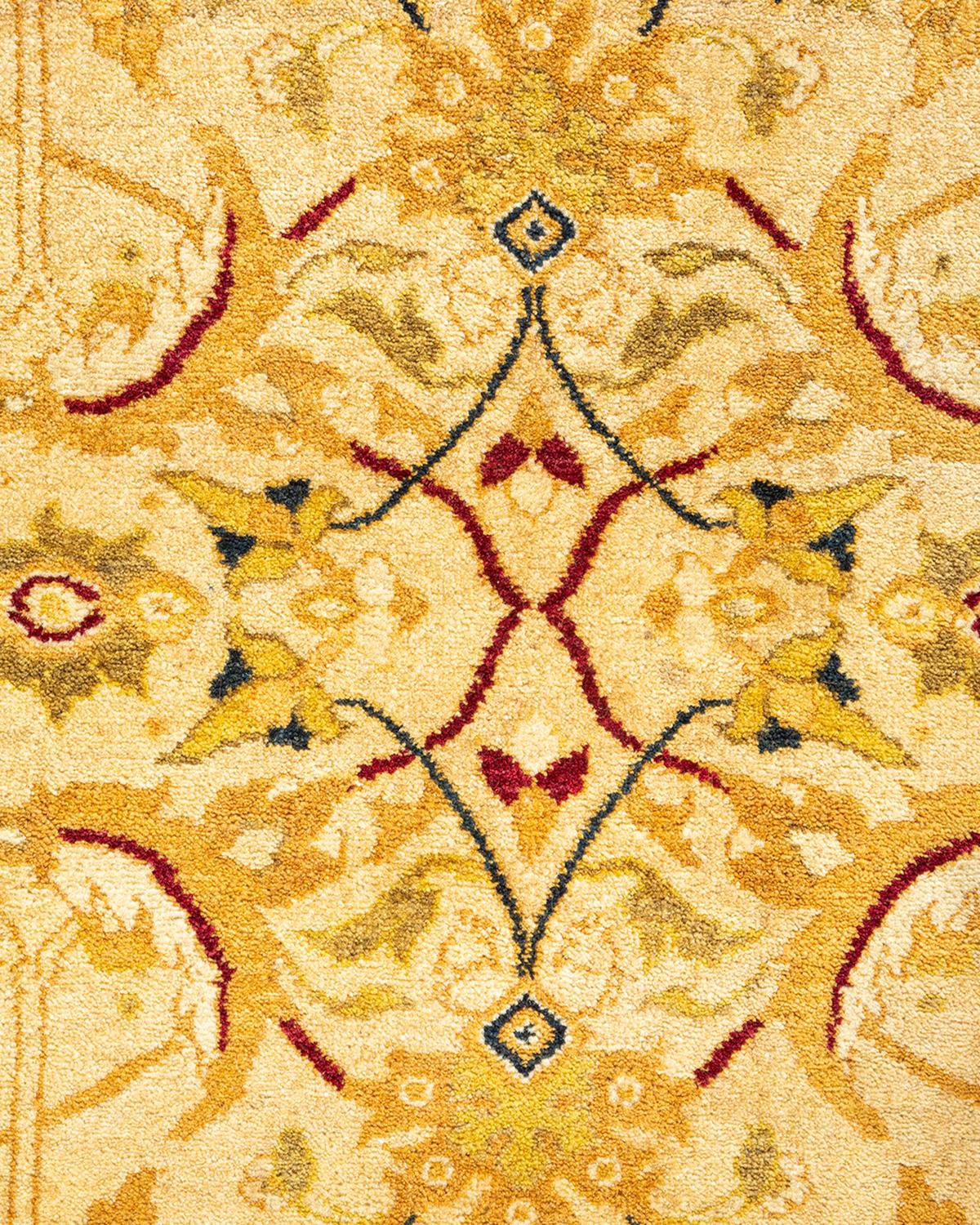 XXIe siècle et contemporain Tapis traditionnel Mogul ivoire unique en son genre fabriqué à la main en vente