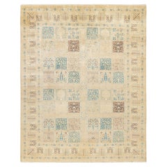 One-of-a-kind Hand Made Traditional Mogul Ivory Area Rug