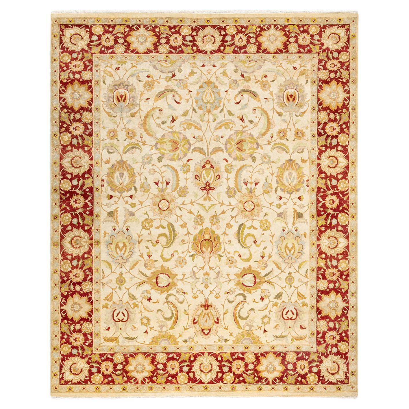 Alfombra tradicional única Hand Made Mogul Marfil