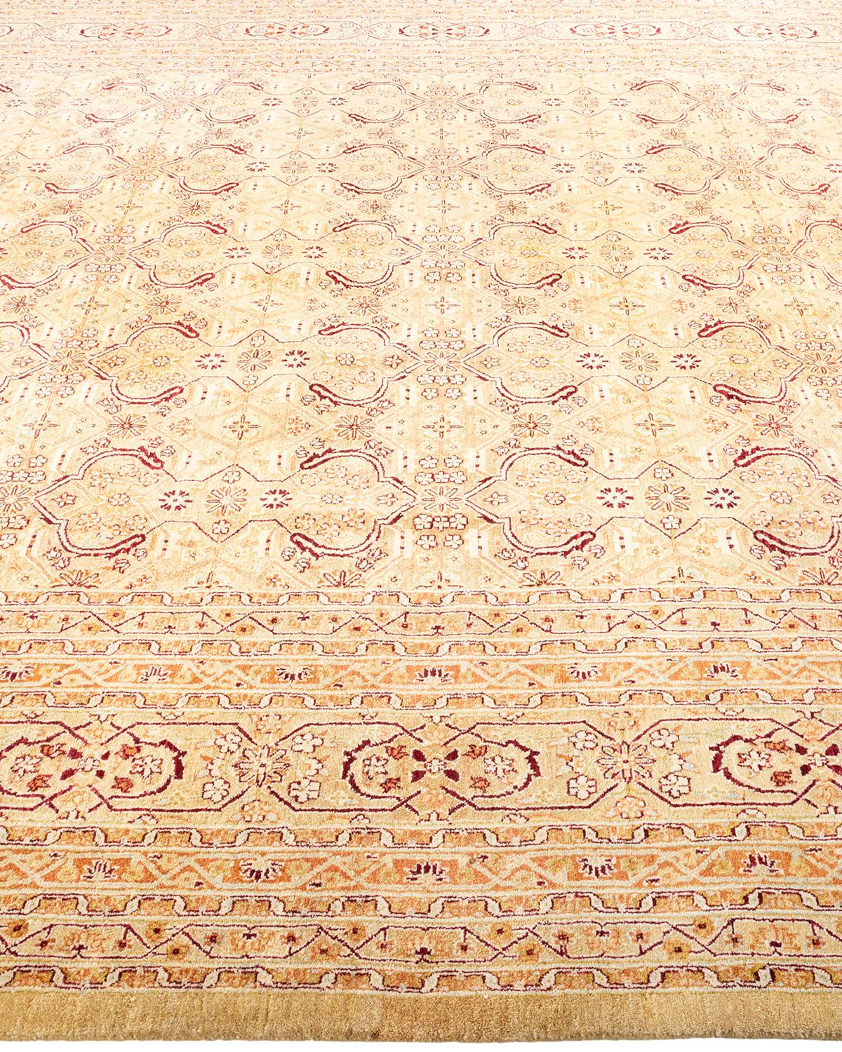 Einzigartiger handgefertigter traditioneller elfenbeinfarbener Mogul-Teppich im Zustand „Neu“ im Angebot in Norwalk, CT