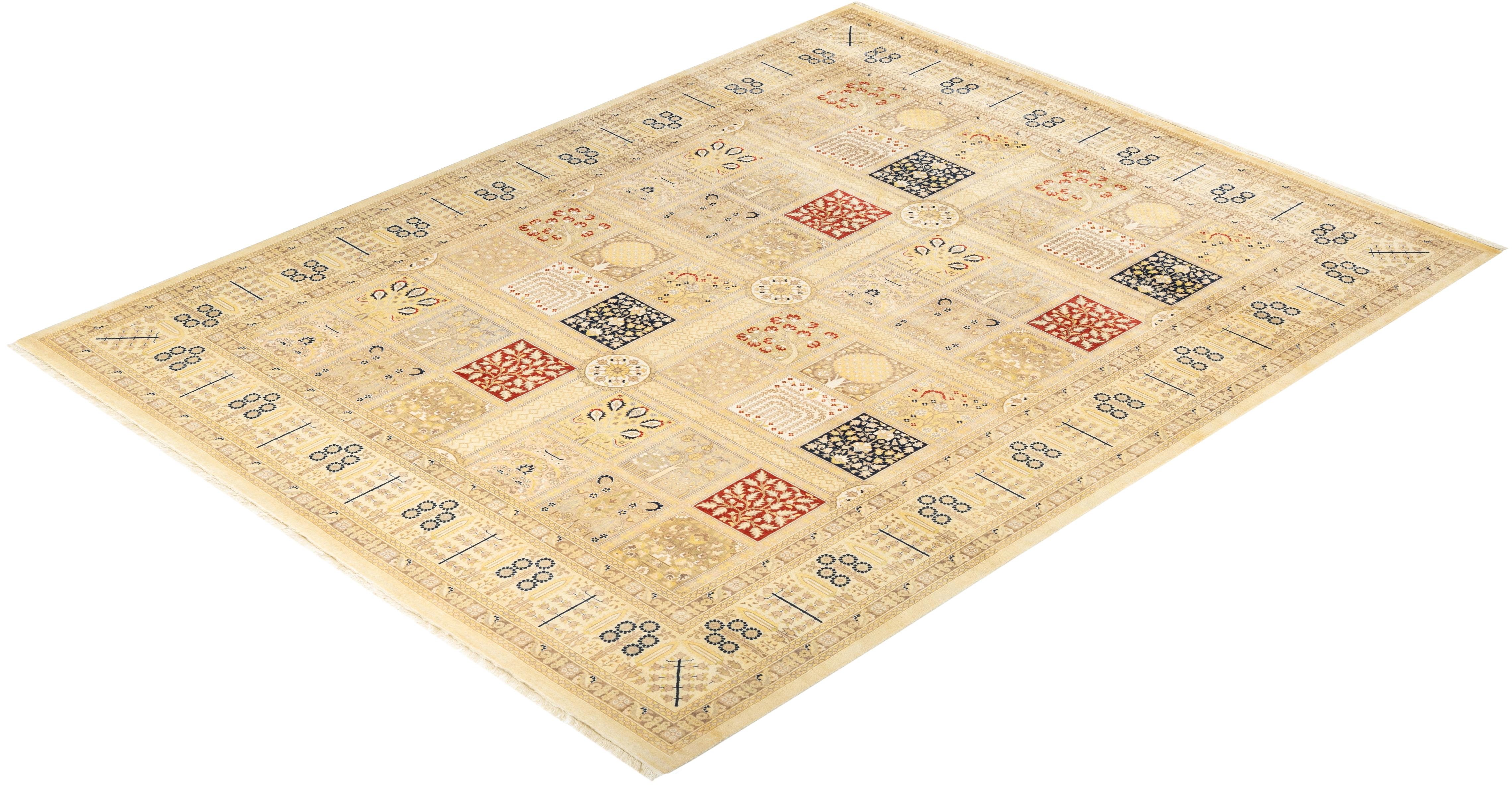 With understated palettes and allover designs, the rugs in the Mogul Collection will bring timeless sophistication to any room. Influenced by a spectrum of Turkish, Indian, and Persian designs, the artisans who handweave these wool rugs imbue