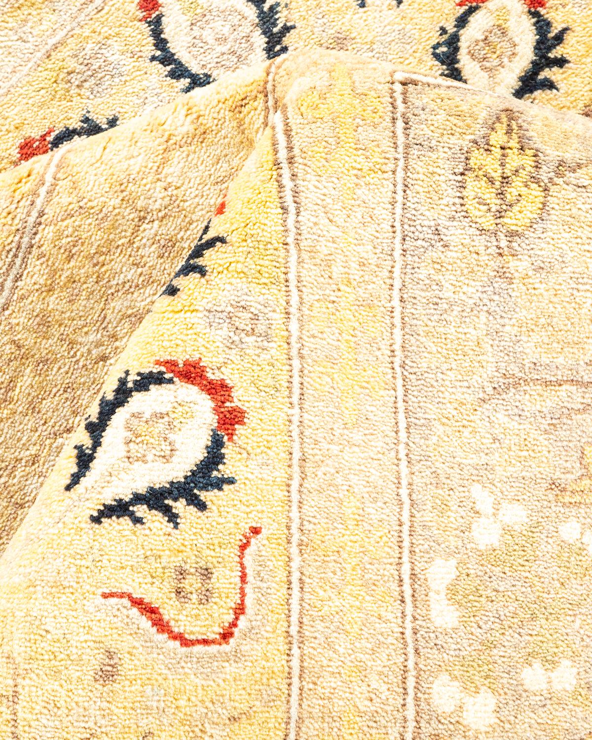 Other One-of-a-kind Hand Made Traditional Mogul Ivory Area Rug For Sale